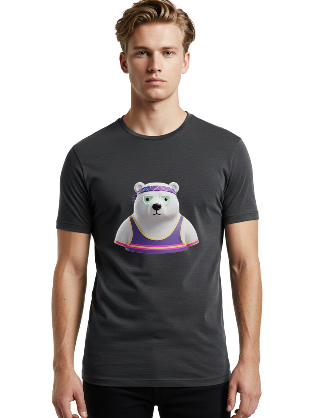 Polar-Bear-3 Men'S Graphic Tee, 100% Cotton, Comfortable Casual Summer Wear, Machine Washable, Vintage Camera, Old Camera, Antique Camera, Black Camera, Classic Photography, Photography Equipment, Nostalgic Device, Film Camera, Camera Art Baf375