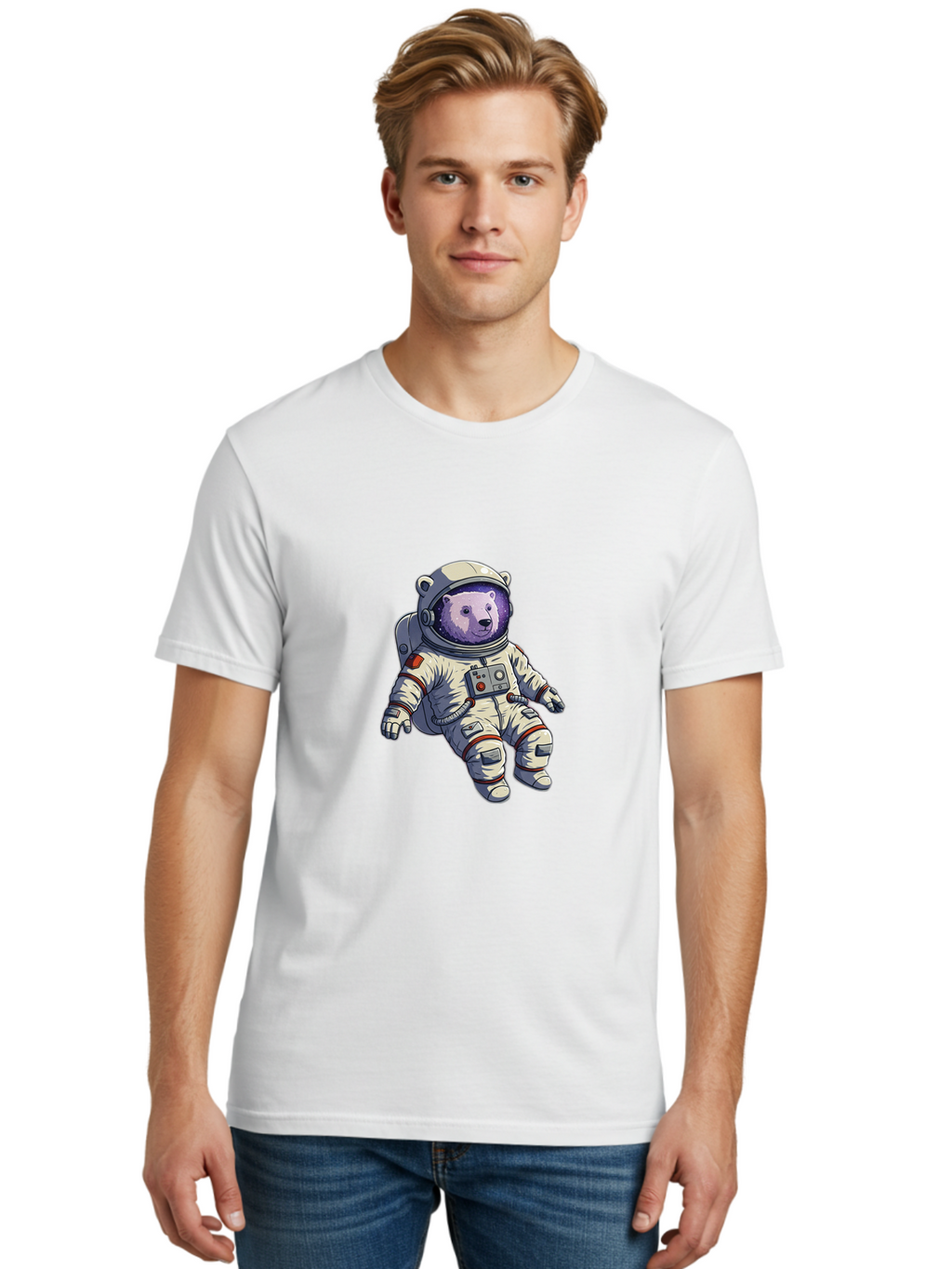 Polar-Bear-Astronaut-1 Men'S Graphic Tee, 100% Cotton, Comfortable Casual Summer Wear, Machine Washable, Vintage Camera, Old Camera, Antique Camera, Black Camera, Classic Photography, Photography Equipment, Nostalgic Device, Film Camera, Baf382