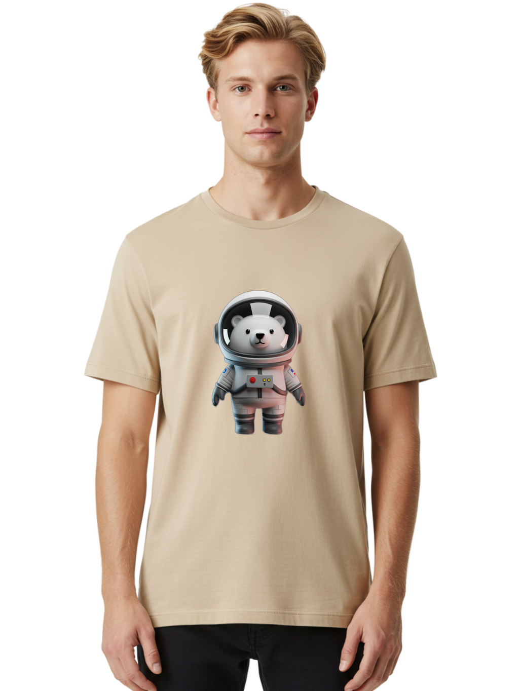 Polar-Bear-Astronaut Men'S Graphic Tee, 100% Cotton, Comfortable Casual Summer Wear, Machine Washable, Vintage Camera, Old Camera, Antique Camera, Black Camera, Classic Photography, Photography Equipment, Nostalgic Device, Film Camera, Baf389