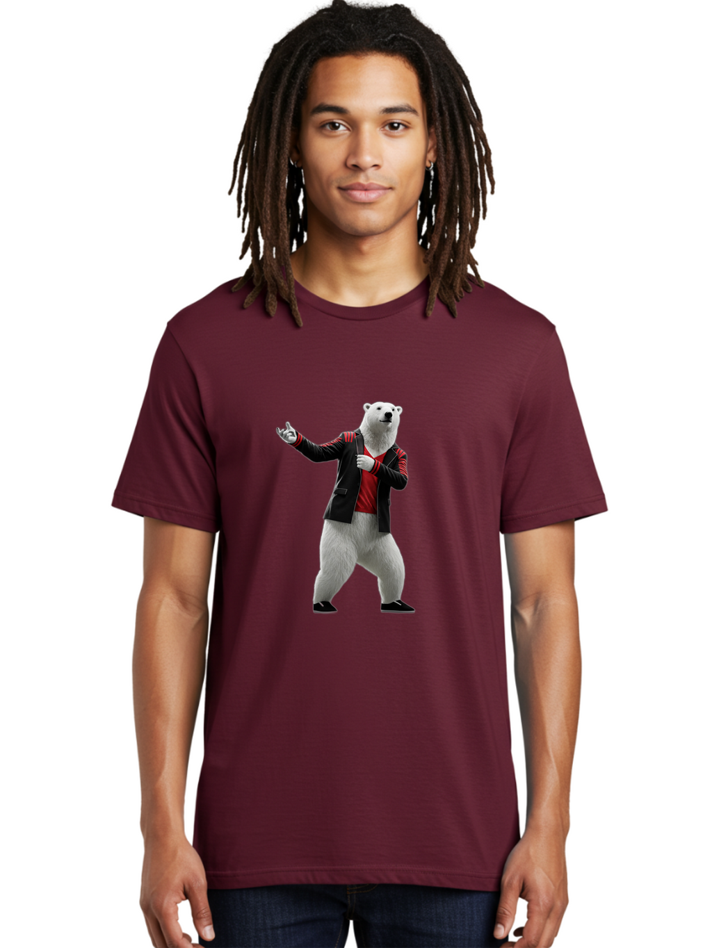 Polar-Bear-In-Jacket Men'S Graphic Tee, 100% Cotton, Comfortable Casual Summer Wear, Machine Washable, Vintage Camera, Old Camera, Antique Camera, Black Camera, Classic Photography, Photography Equipment, Nostalgic Device, Film Camera, Baf400