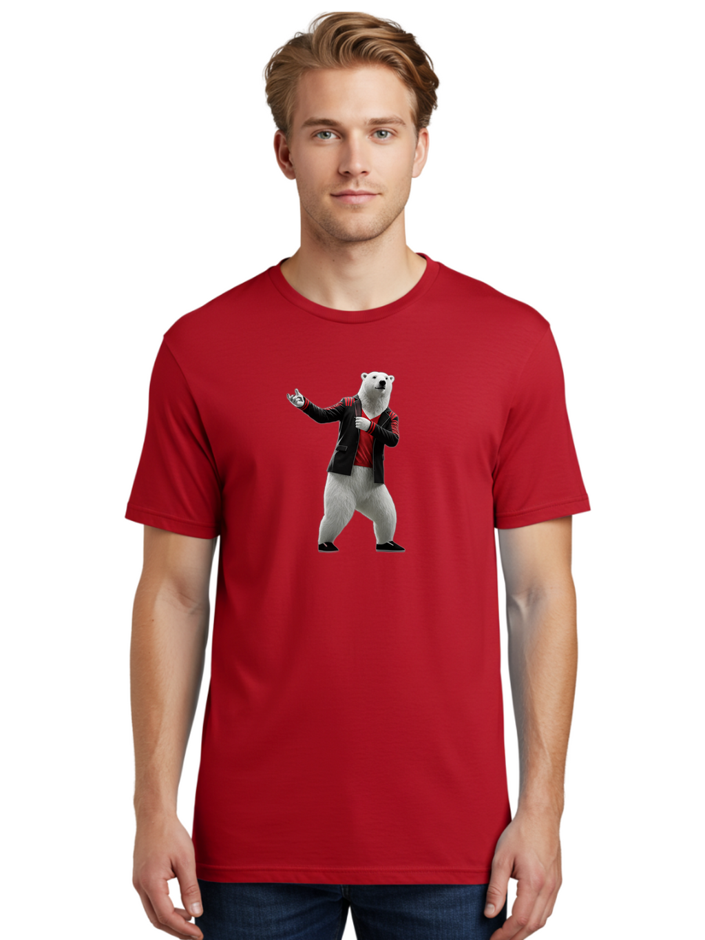 Polar-Bear-In-Jacket Men'S Graphic Tee, 100% Cotton, Comfortable Casual Summer Wear, Machine Washable, Vintage Camera, Old Camera, Antique Camera, Black Camera, Classic Photography, Photography Equipment, Nostalgic Device, Film Camera, Baf400