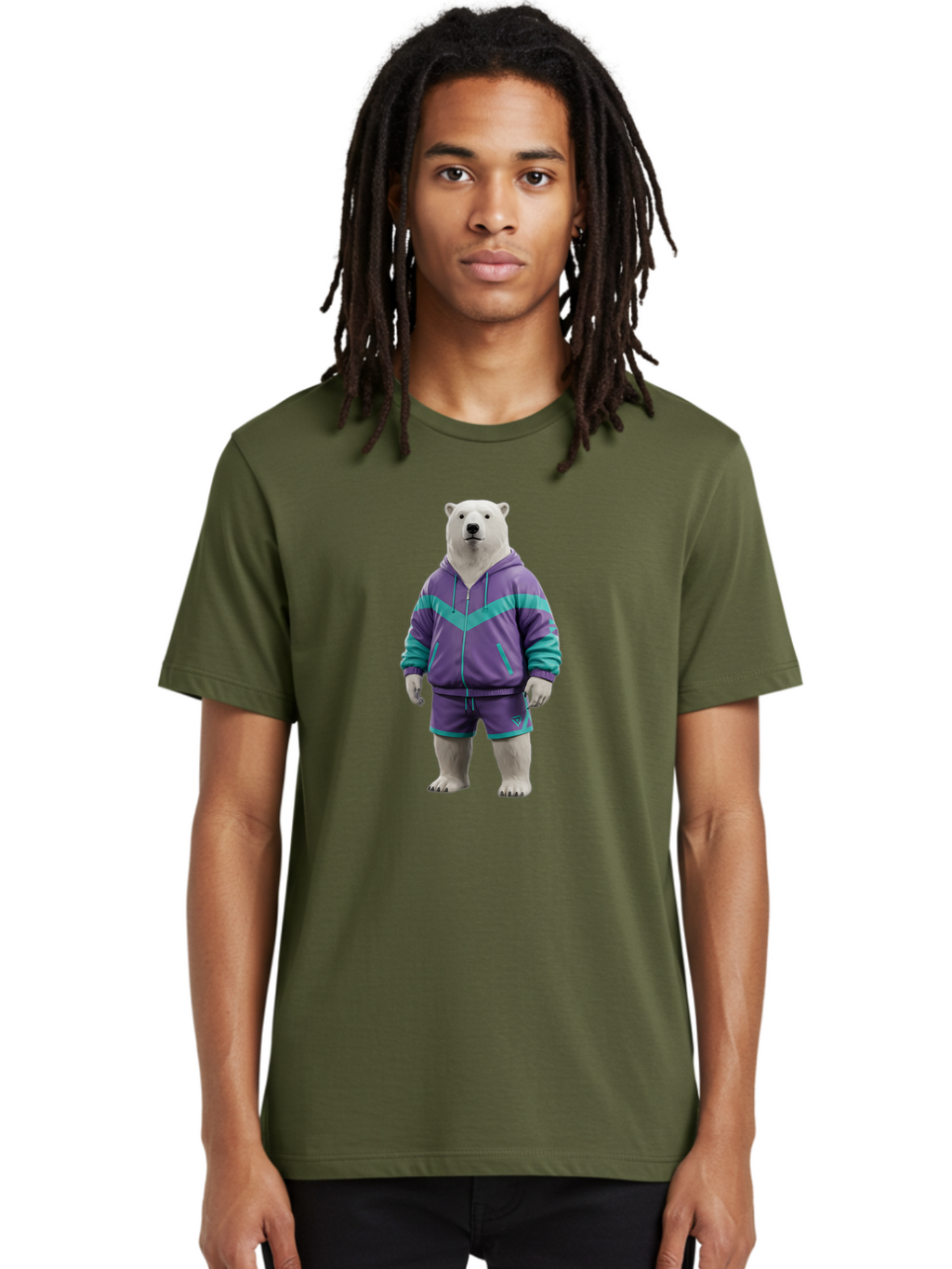 Polar-Bear-In-Purple-Tracksuit Men'S Graphic Tee, 100% Cotton, Comfortable Casual Summer Wear, Machine Washable, Vintage Camera, Old Camera, Antique Camera, Black Camera, Classic Photography, Photography Equipment, Nostalgic Device, Baf401
