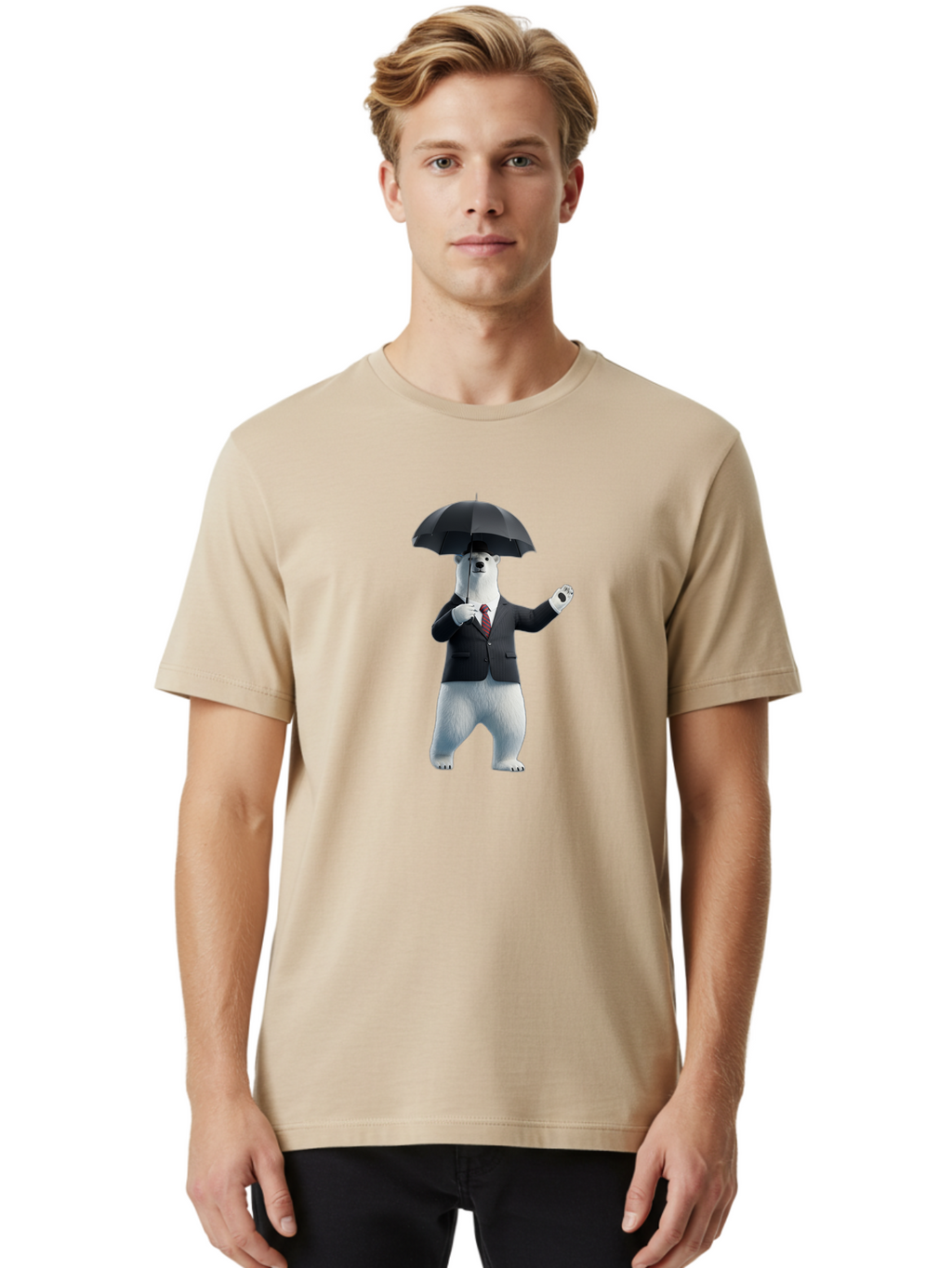 Polar-Bear-In-Suit Men'S Graphic Tee, 100% Cotton, Comfortable Casual Summer Wear, Machine Washable, Vintage Camera, Old Camera, Antique Camera, Black Camera, Classic Photography, Photography Equipment, Nostalgic Device, Film Camera, Baf402
