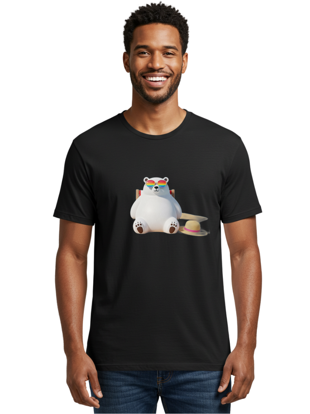 Polar-Bear-In-Sunglasses Men'S Graphic Tee, 100% Cotton, Comfortable Casual Summer Wear, Machine Washable, Vintage Camera, Old Camera, Antique Camera, Black Camera, Classic Photography, Photography Equipment, Nostalgic Device, Film Camera, Baf403