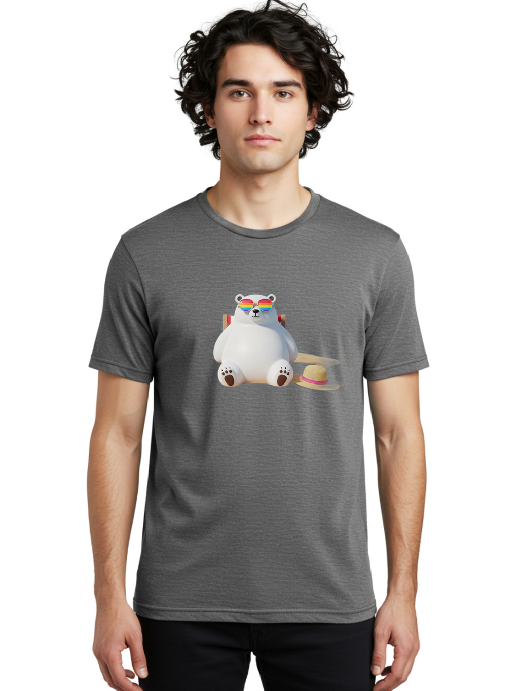 Polar-Bear-In-Sunglasses Men'S Graphic Tee, 100% Cotton, Comfortable Casual Summer Wear, Machine Washable, Vintage Camera, Old Camera, Antique Camera, Black Camera, Classic Photography, Photography Equipment, Nostalgic Device, Film Camera, Baf403