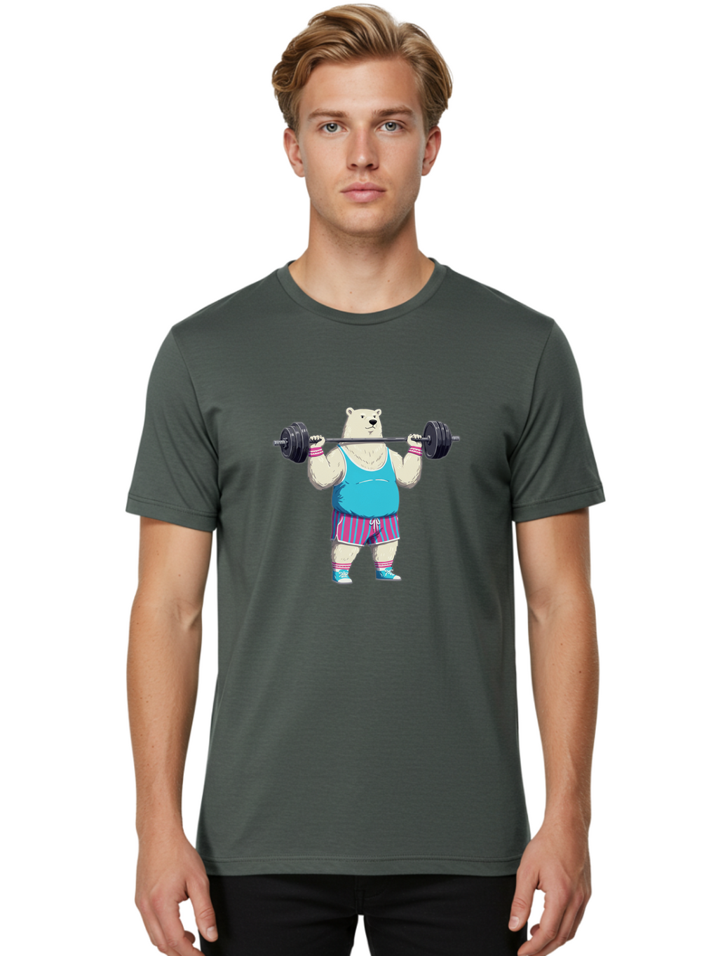 Polar-Bear-Lifting Men'S Graphic Tee, 100% Cotton, Comfortable Casual Summer Wear, Machine Washable, Vintage Camera, Old Camera, Antique Camera, Black Camera, Classic Photography, Photography Equipment, Nostalgic Device, Film Camera, Baf404