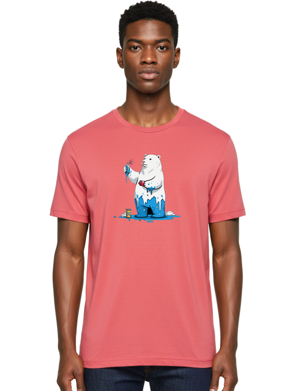 Polar-Bear-Painting Men'S Graphic Tee, 100% Cotton, Comfortable Casual Summer Wear, Machine Washable, Vintage Camera, Old Camera, Antique Camera, Black Camera, Classic Photography, Photography Equipment, Nostalgic Device, Film Camera, Baf407