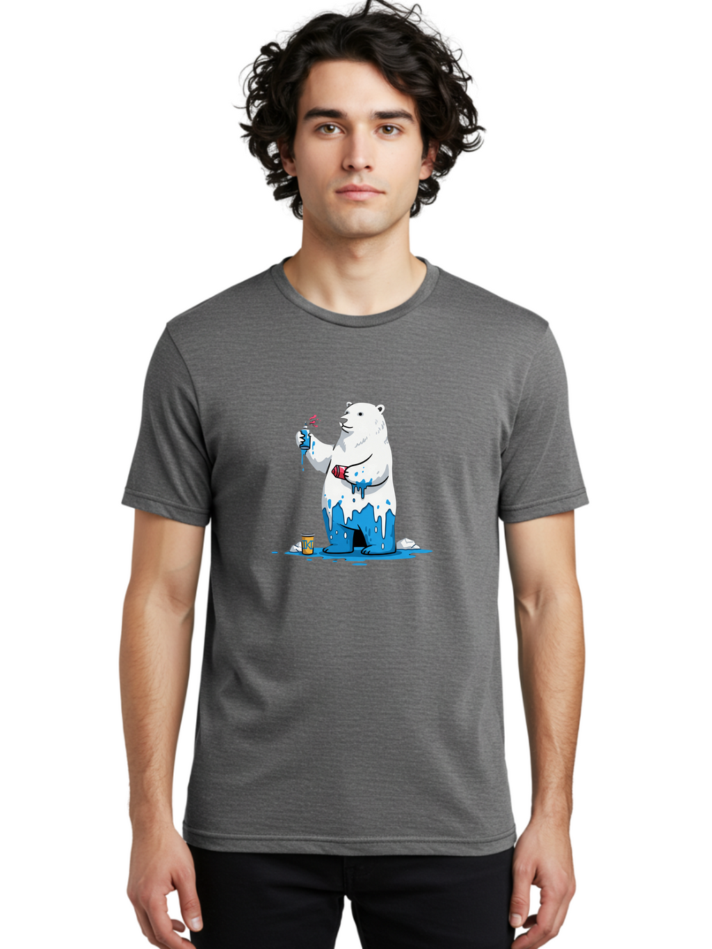 Polar-Bear-Painting Men'S Graphic Tee, 100% Cotton, Comfortable Casual Summer Wear, Machine Washable, Vintage Camera, Old Camera, Antique Camera, Black Camera, Classic Photography, Photography Equipment, Nostalgic Device, Film Camera, Baf407