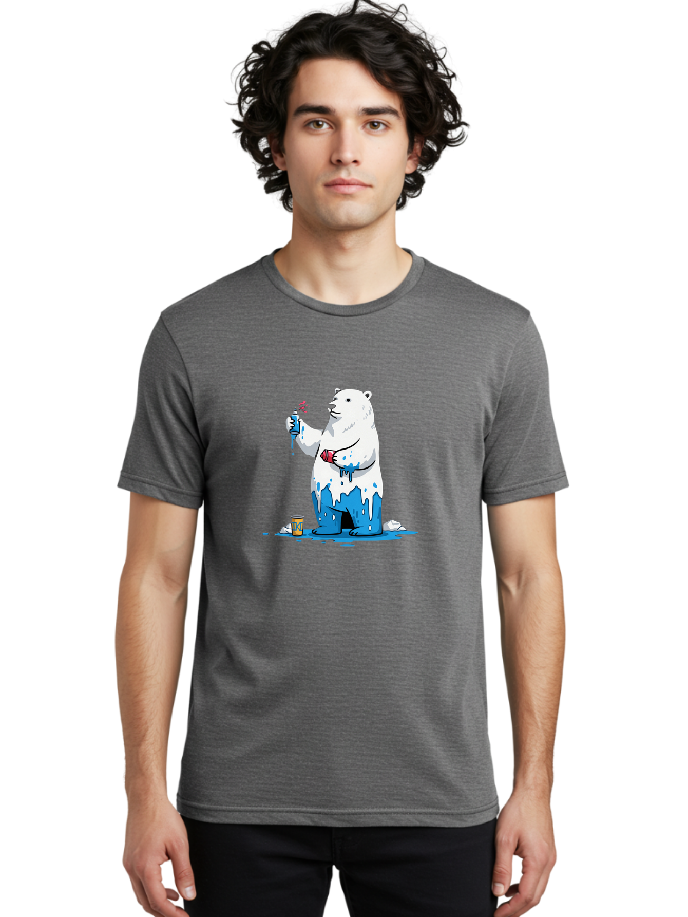 Polar-Bear-Painting Men'S Graphic Tee, 100% Cotton, Comfortable Casual Summer Wear, Machine Washable, Vintage Camera, Old Camera, Antique Camera, Black Camera, Classic Photography, Photography Equipment, Nostalgic Device, Film Camera, Baf407