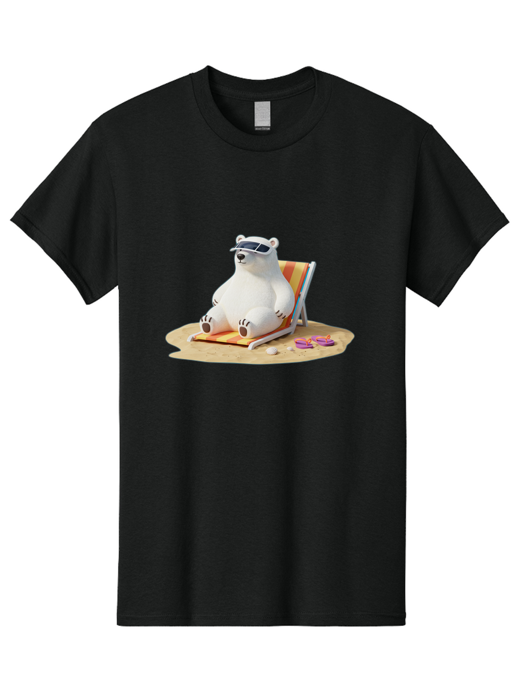 Polar-Bear-Relaxing-1 Men'S Graphic Tee, 100% Cotton, Comfortable Casual Summer Wear, Machine Washable, Vintage Camera, Old Camera, Antique Camera, Black Camera, Classic Photography, Photography Equipment, Nostalgic Device, Film Camera, Baf408