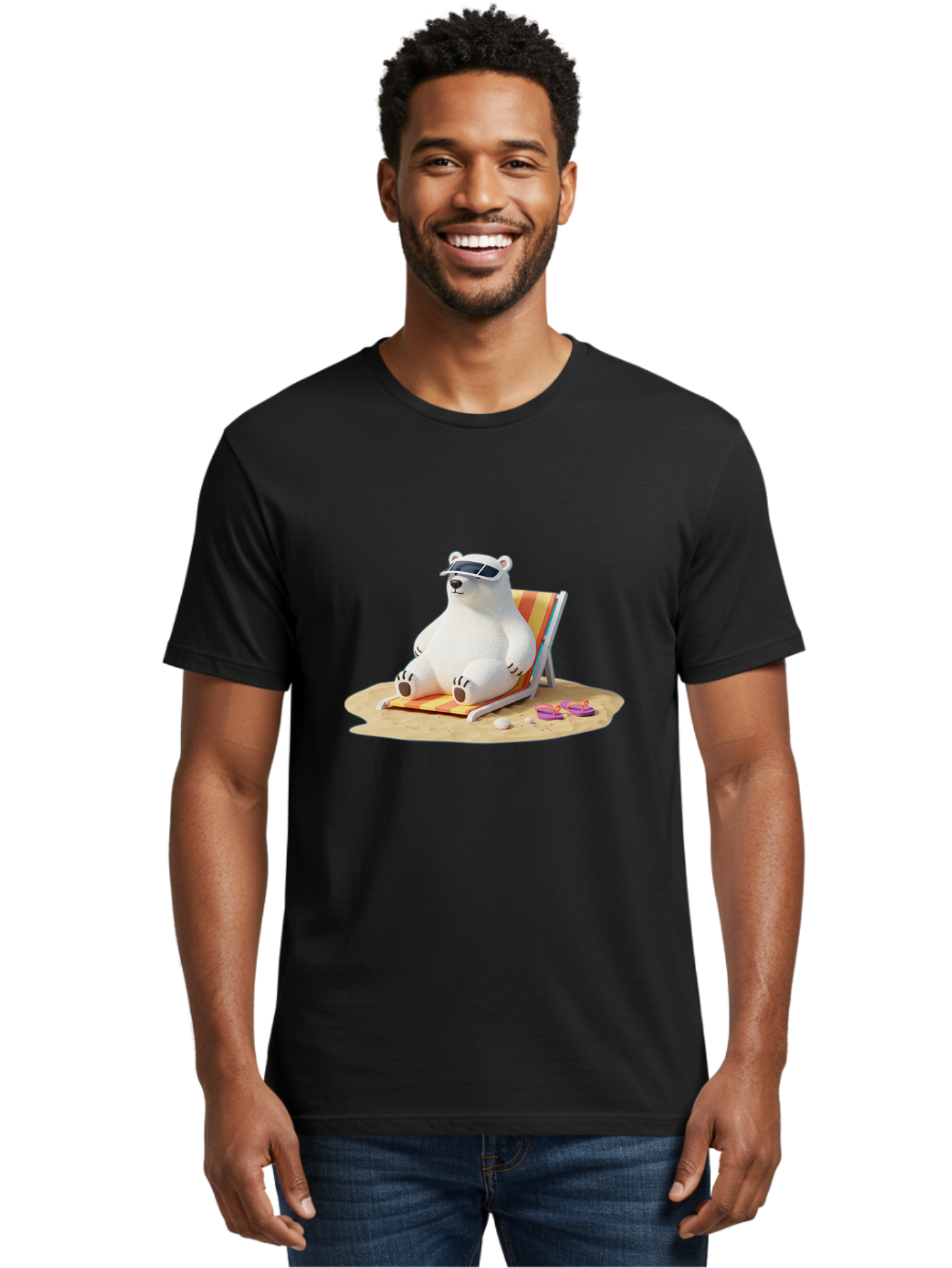 Polar-Bear-Relaxing-1 Men'S Graphic Tee, 100% Cotton, Comfortable Casual Summer Wear, Machine Washable, Vintage Camera, Old Camera, Antique Camera, Black Camera, Classic Photography, Photography Equipment, Nostalgic Device, Film Camera, Baf408
