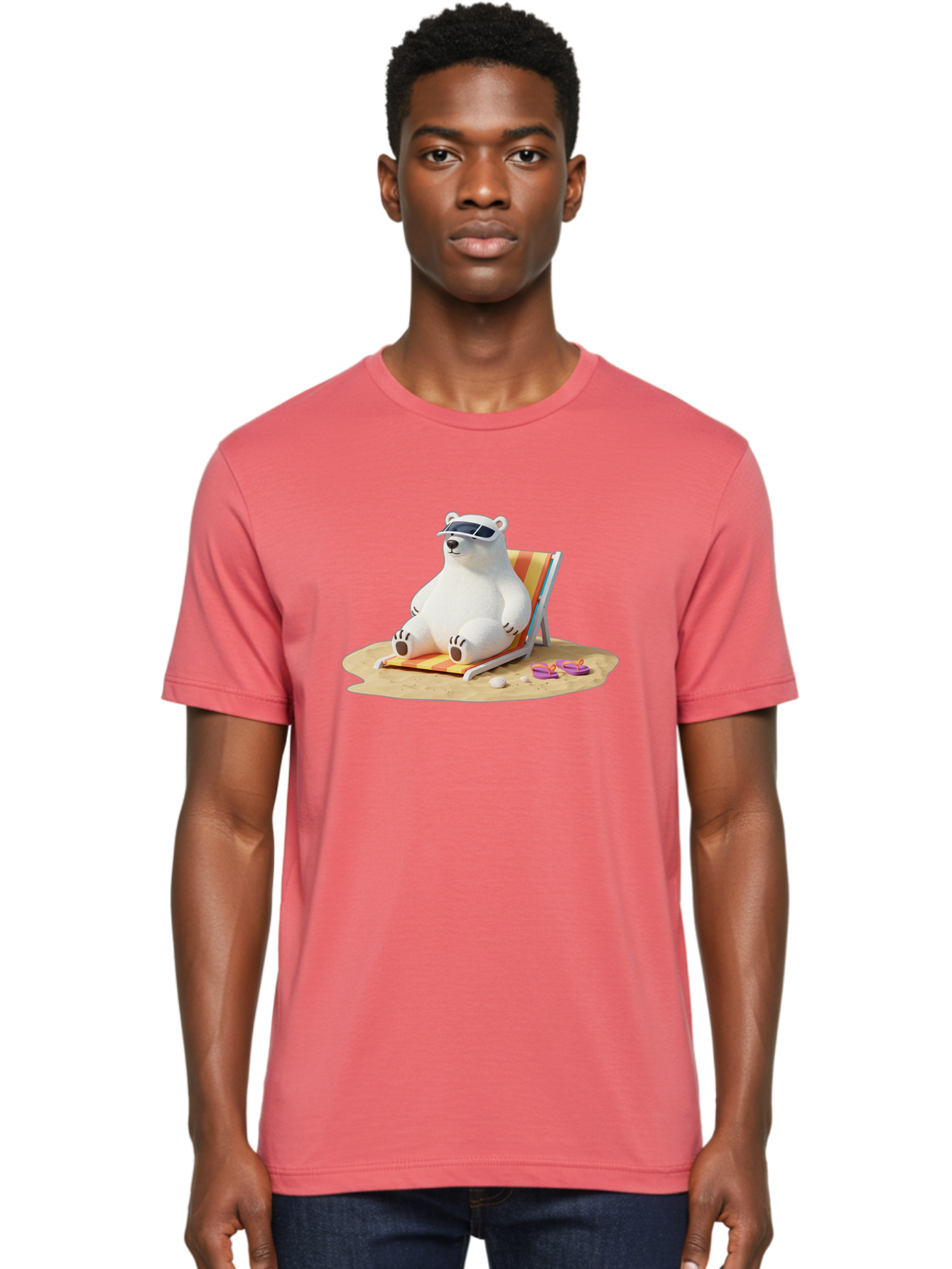 Polar-Bear-Relaxing-1 Men'S Graphic Tee, 100% Cotton, Comfortable Casual Summer Wear, Machine Washable, Vintage Camera, Old Camera, Antique Camera, Black Camera, Classic Photography, Photography Equipment, Nostalgic Device, Film Camera, Baf408