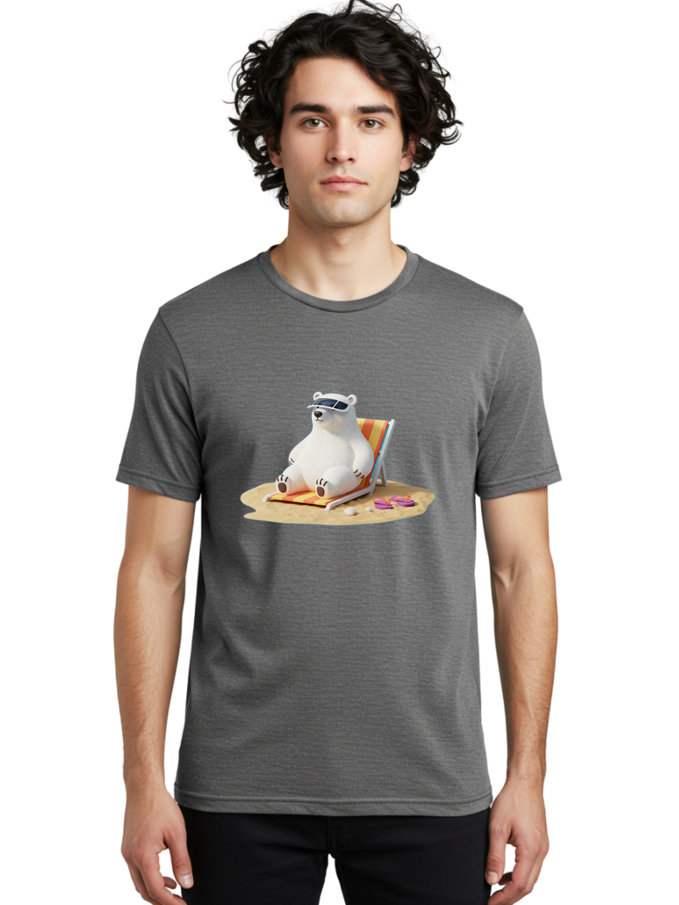 Polar-Bear-Relaxing-1 Men'S Graphic Tee, 100% Cotton, Comfortable Casual Summer Wear, Machine Washable, Vintage Camera, Old Camera, Antique Camera, Black Camera, Classic Photography, Photography Equipment, Nostalgic Device, Film Camera, Baf408