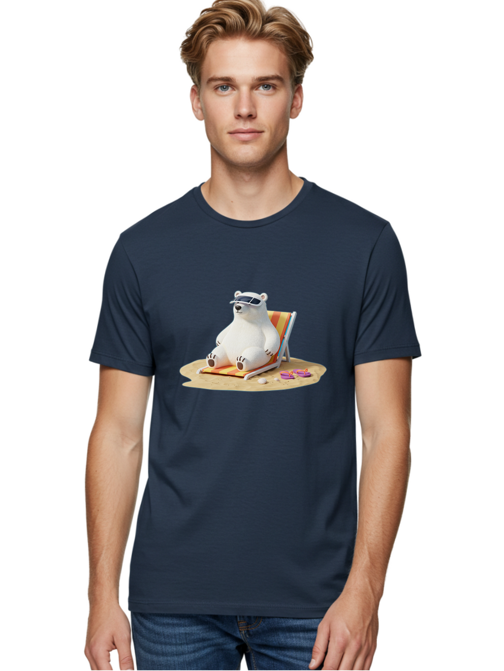 Polar-Bear-Relaxing-1 Men'S Graphic Tee, 100% Cotton, Comfortable Casual Summer Wear, Machine Washable, Vintage Camera, Old Camera, Antique Camera, Black Camera, Classic Photography, Photography Equipment, Nostalgic Device, Film Camera, Baf408