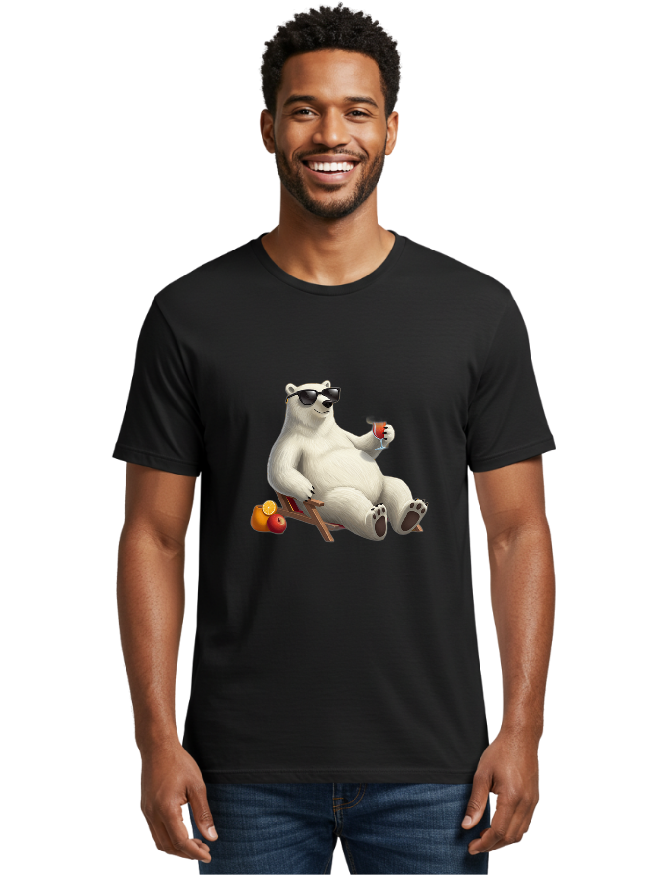 Polar-Bear-Relaxing Men'S Graphic Tee, 100% Cotton, Comfortable Casual Summer Wear, Machine Washable, Vintage Camera, Old Camera, Antique Camera, Black Camera, Classic Photography, Photography Equipment, Nostalgic Device, Film Camera, Baf409