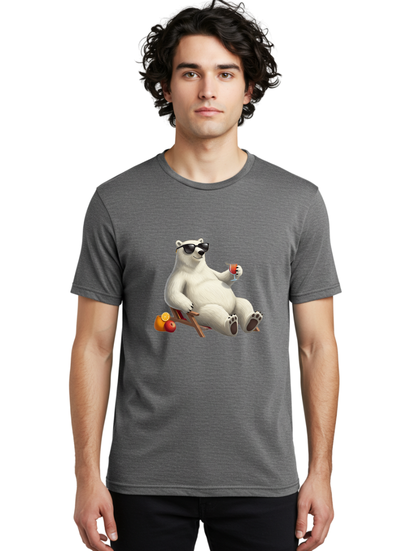 Polar-Bear-Relaxing Men'S Graphic Tee, 100% Cotton, Comfortable Casual Summer Wear, Machine Washable, Vintage Camera, Old Camera, Antique Camera, Black Camera, Classic Photography, Photography Equipment, Nostalgic Device, Film Camera, Baf409