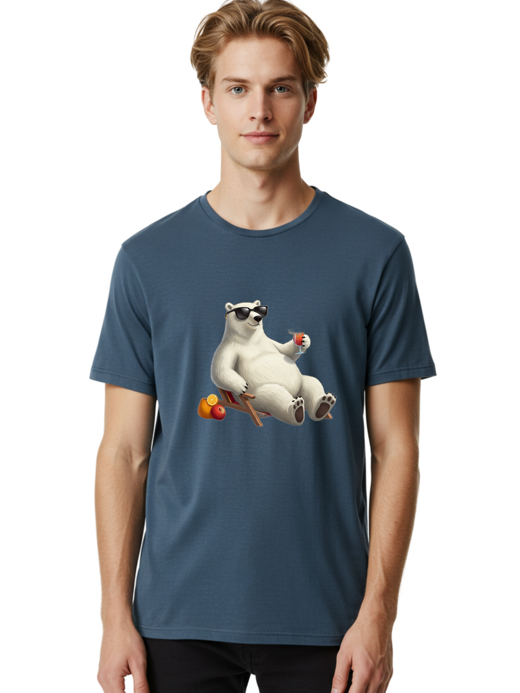 Polar-Bear-Relaxing Men'S Graphic Tee, 100% Cotton, Comfortable Casual Summer Wear, Machine Washable, Vintage Camera, Old Camera, Antique Camera, Black Camera, Classic Photography, Photography Equipment, Nostalgic Device, Film Camera, Baf409