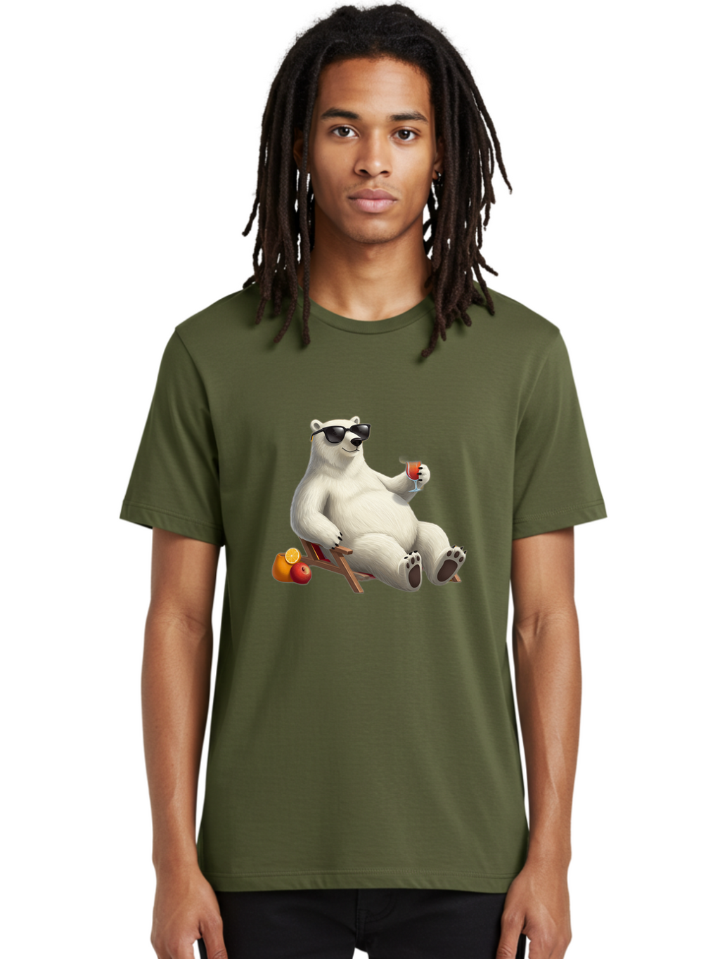 Polar-Bear-Relaxing Men'S Graphic Tee, 100% Cotton, Comfortable Casual Summer Wear, Machine Washable, Vintage Camera, Old Camera, Antique Camera, Black Camera, Classic Photography, Photography Equipment, Nostalgic Device, Film Camera, Baf409