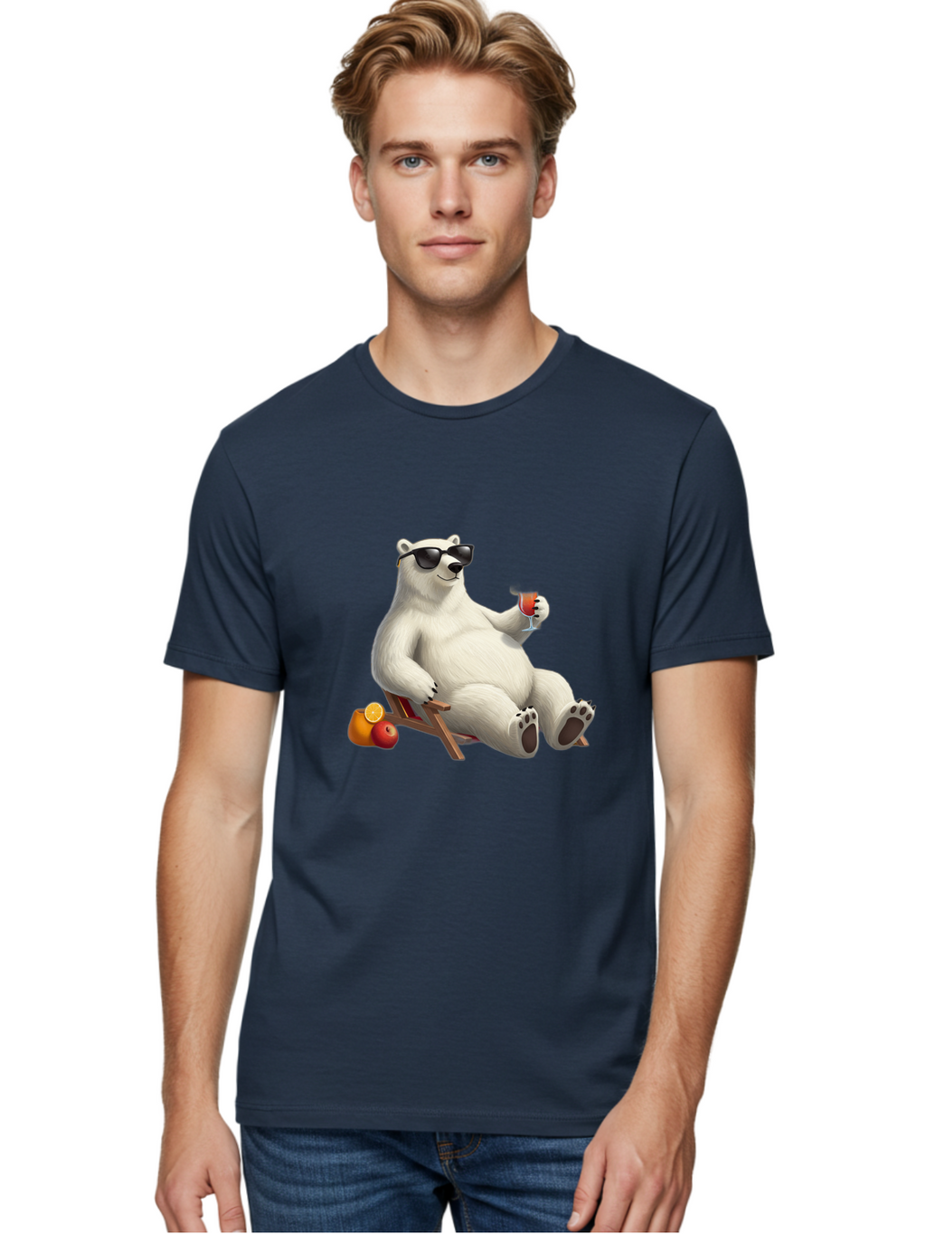 Polar-Bear-Relaxing Men'S Graphic Tee, 100% Cotton, Comfortable Casual Summer Wear, Machine Washable, Vintage Camera, Old Camera, Antique Camera, Black Camera, Classic Photography, Photography Equipment, Nostalgic Device, Film Camera, Baf409