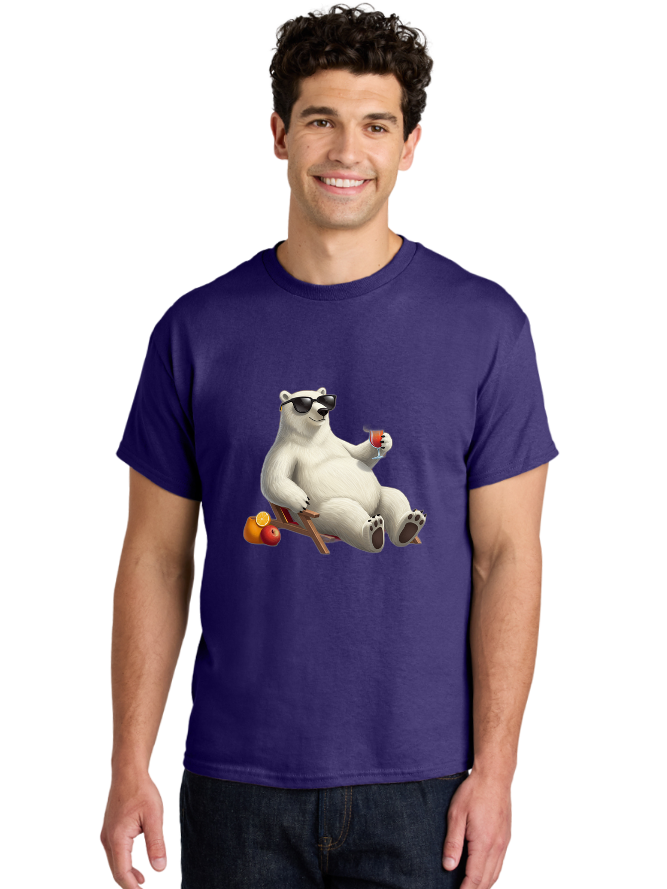 Polar-Bear-Relaxing Men'S Graphic Tee, 100% Cotton, Comfortable Casual Summer Wear, Machine Washable, Vintage Camera, Old Camera, Antique Camera, Black Camera, Classic Photography, Photography Equipment, Nostalgic Device, Film Camera, Baf409