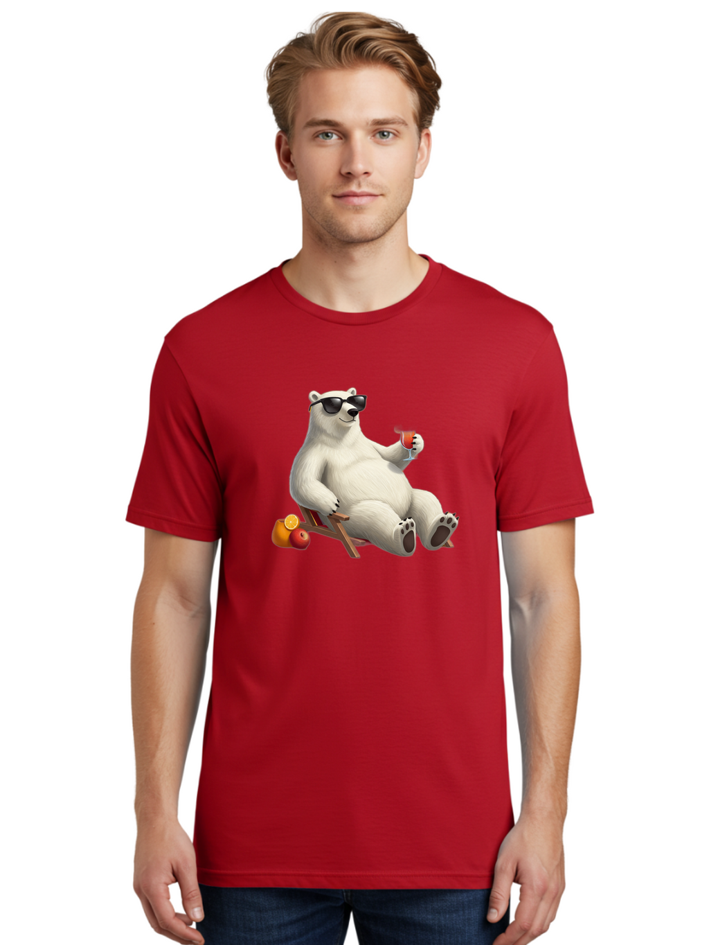 Polar-Bear-Relaxing Men'S Graphic Tee, 100% Cotton, Comfortable Casual Summer Wear, Machine Washable, Vintage Camera, Old Camera, Antique Camera, Black Camera, Classic Photography, Photography Equipment, Nostalgic Device, Film Camera, Baf409