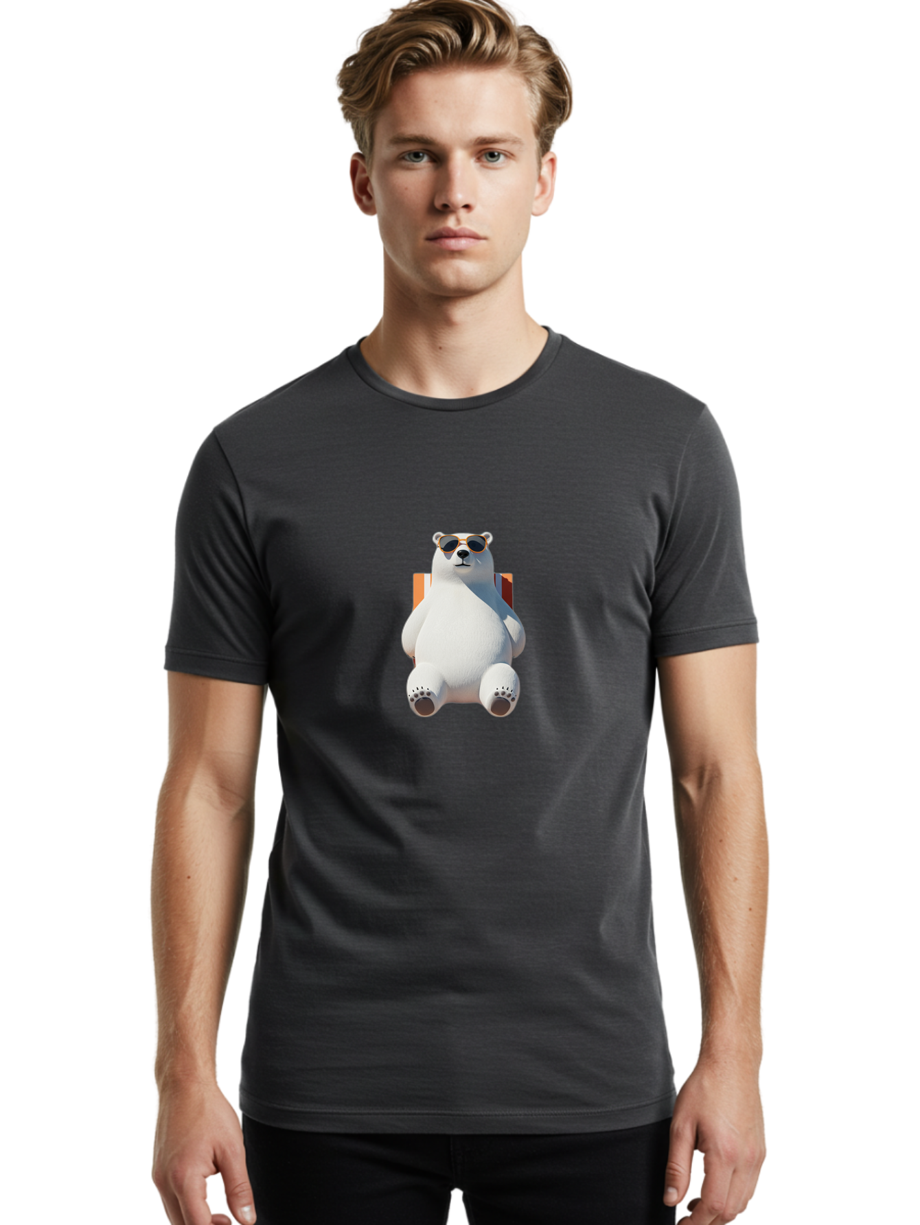 Polar-Bear-Sunglasses-1 Men'S Graphic Tee, 100% Cotton, Comfortable Casual Summer Wear, Machine Washable, Vintage Camera, Old Camera, Antique Camera, Black Camera, Classic Photography, Photography Equipment, Nostalgic Device, Film Camera, Baf413