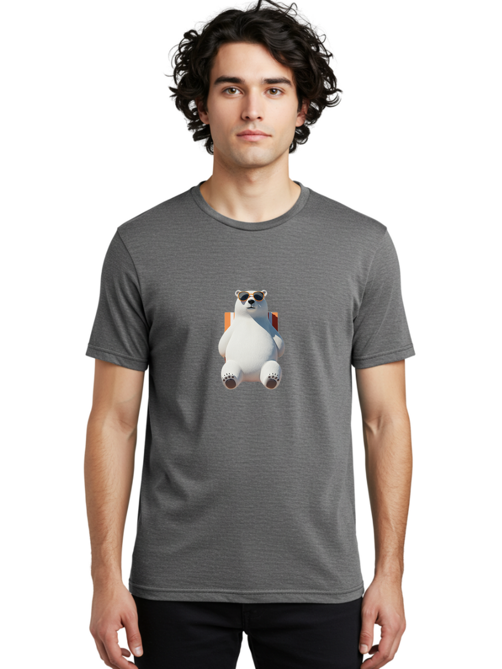 Polar-Bear-Sunglasses-1 Men'S Graphic Tee, 100% Cotton, Comfortable Casual Summer Wear, Machine Washable, Vintage Camera, Old Camera, Antique Camera, Black Camera, Classic Photography, Photography Equipment, Nostalgic Device, Film Camera, Baf413