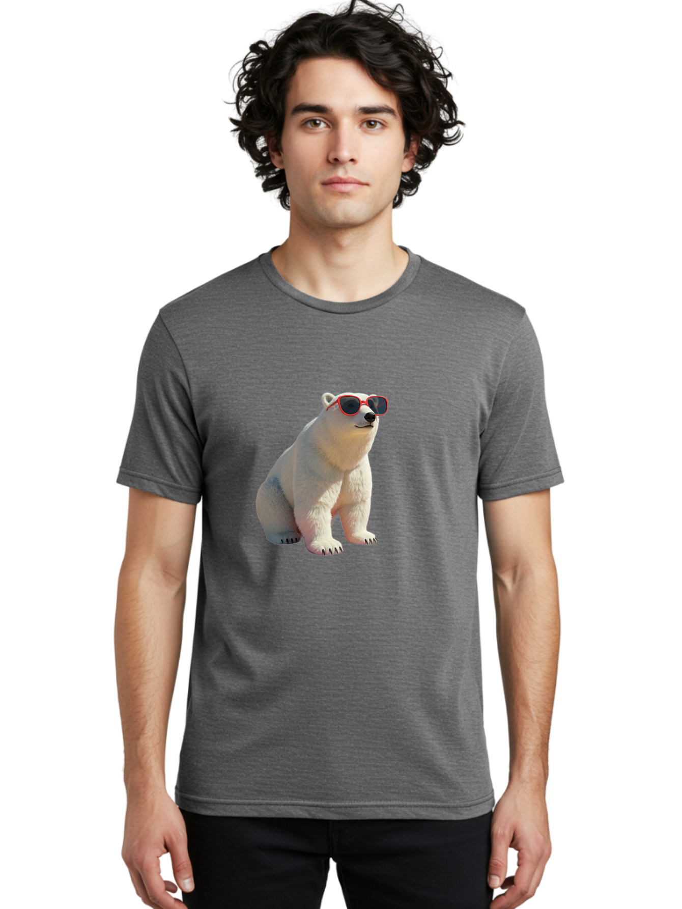 Polar-Bear-Sunglasses-3 Men'S Graphic Tee, 100% Cotton, Comfortable Casual Summer Wear, Machine Washable, Vintage Camera, Old Camera, Antique Camera, Black Camera, Classic Photography, Photography Equipment, Nostalgic Device, Film Camera, Baf415
