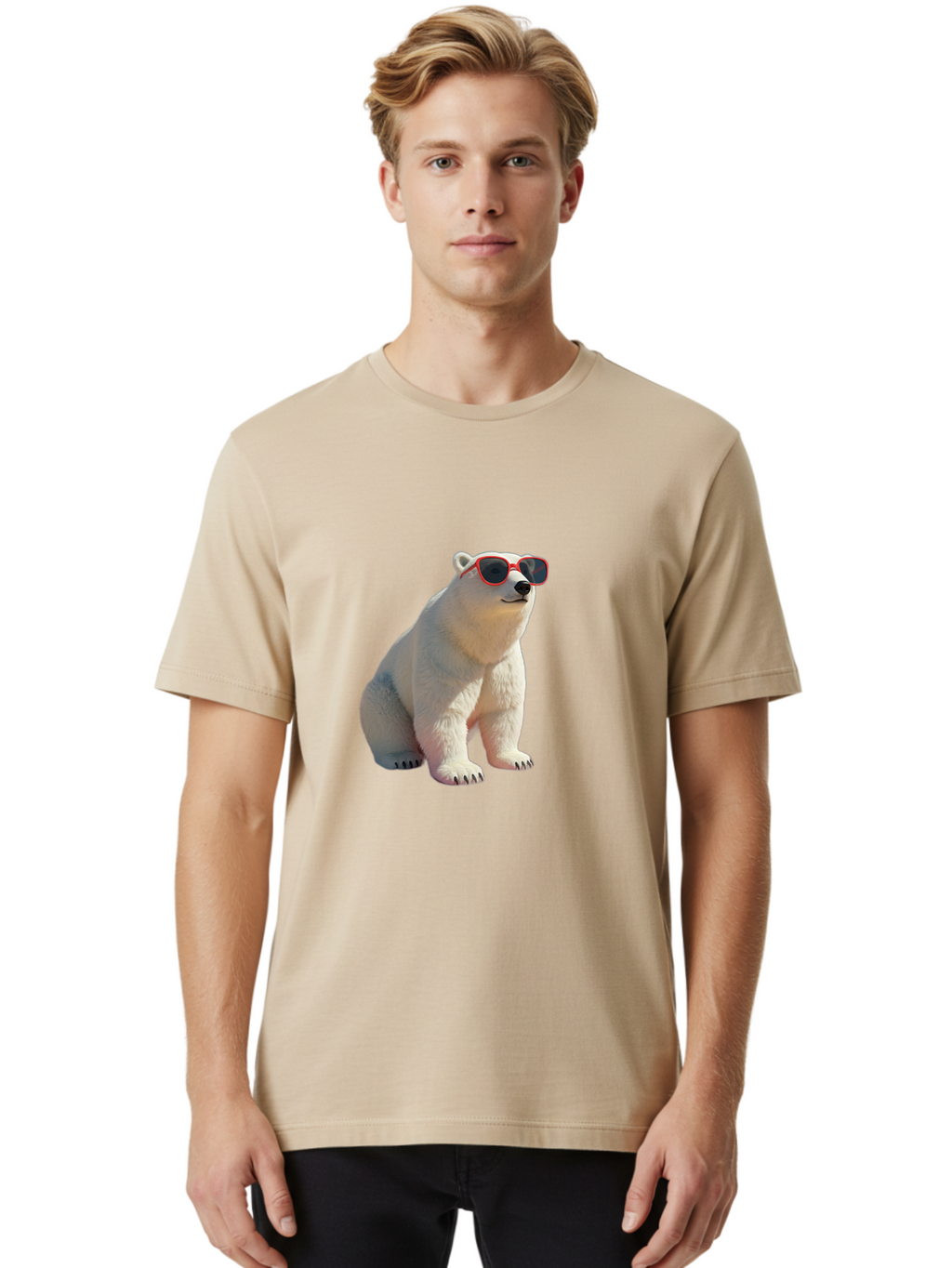 Polar-Bear-Sunglasses-3 Men'S Graphic Tee, 100% Cotton, Comfortable Casual Summer Wear, Machine Washable, Vintage Camera, Old Camera, Antique Camera, Black Camera, Classic Photography, Photography Equipment, Nostalgic Device, Film Camera, Baf415