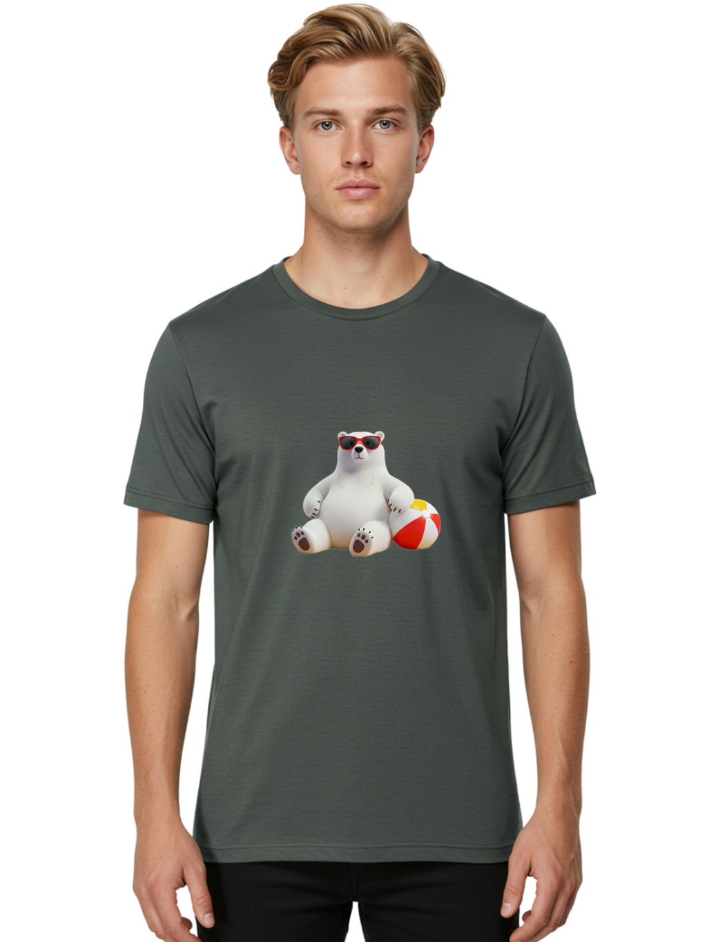 Polar-Bear-Sunglasses-4 Men'S Graphic Tee, 100% Cotton, Comfortable Casual Summer Wear, Machine Washable, Vintage Camera, Old Camera, Antique Camera, Black Camera, Classic Photography, Photography Equipment, Nostalgic Device, Film Camera, Baf416