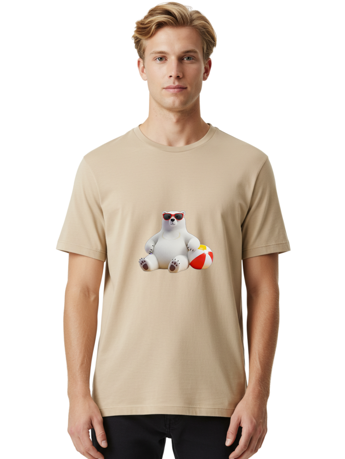 Polar-Bear-Sunglasses-4 Men'S Graphic Tee, 100% Cotton, Comfortable Casual Summer Wear, Machine Washable, Vintage Camera, Old Camera, Antique Camera, Black Camera, Classic Photography, Photography Equipment, Nostalgic Device, Film Camera, Baf416