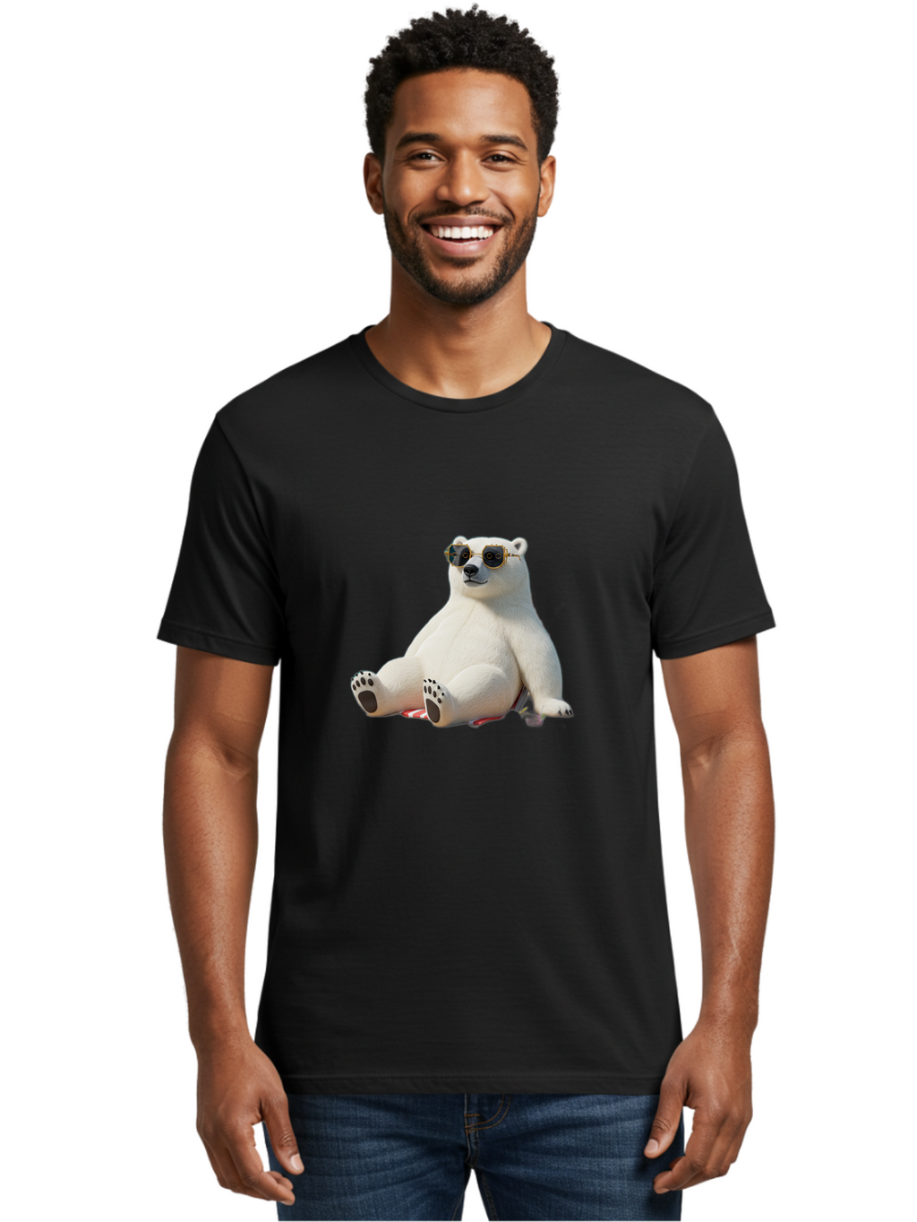 Polar-Bear-Sunglasses-5 Men'S Graphic Tee, 100% Cotton, Comfortable Casual Summer Wear, Machine Washable, Vintage Camera, Old Camera, Antique Camera, Black Camera, Classic Photography, Photography Equipment, Nostalgic Device, Film Camera, Baf417
