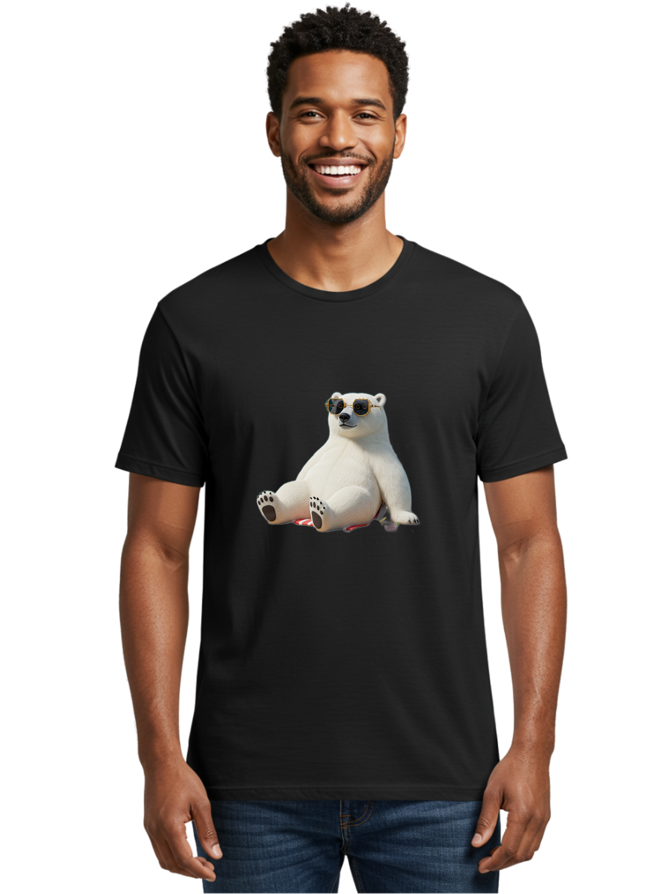 Polar-Bear-Sunglasses-5 Men'S Graphic Tee, 100% Cotton, Comfortable Casual Summer Wear, Machine Washable, Vintage Camera, Old Camera, Antique Camera, Black Camera, Classic Photography, Photography Equipment, Nostalgic Device, Film Camera, Baf417