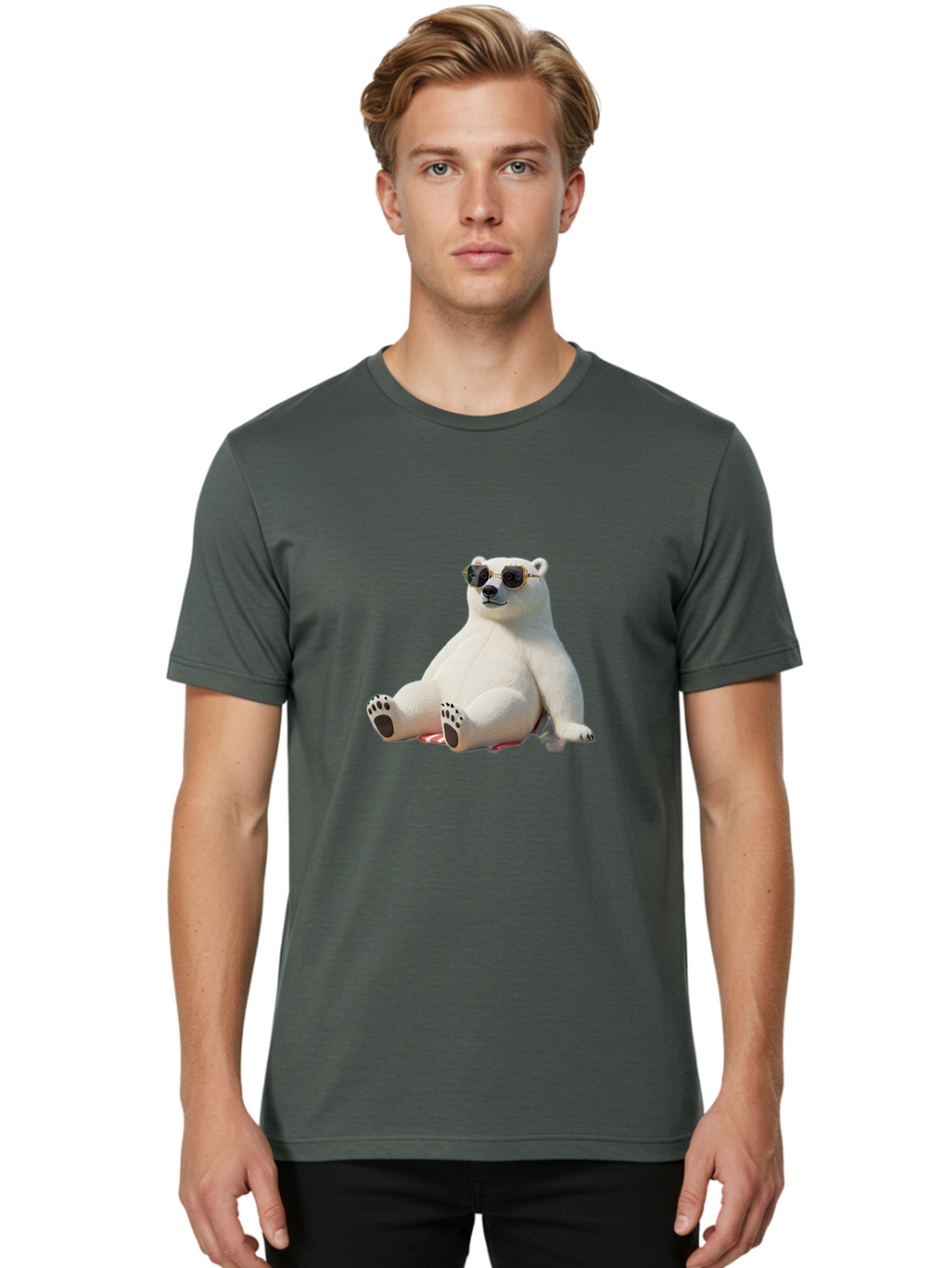 Polar-Bear-Sunglasses-5 Men'S Graphic Tee, 100% Cotton, Comfortable Casual Summer Wear, Machine Washable, Vintage Camera, Old Camera, Antique Camera, Black Camera, Classic Photography, Photography Equipment, Nostalgic Device, Film Camera, Baf417