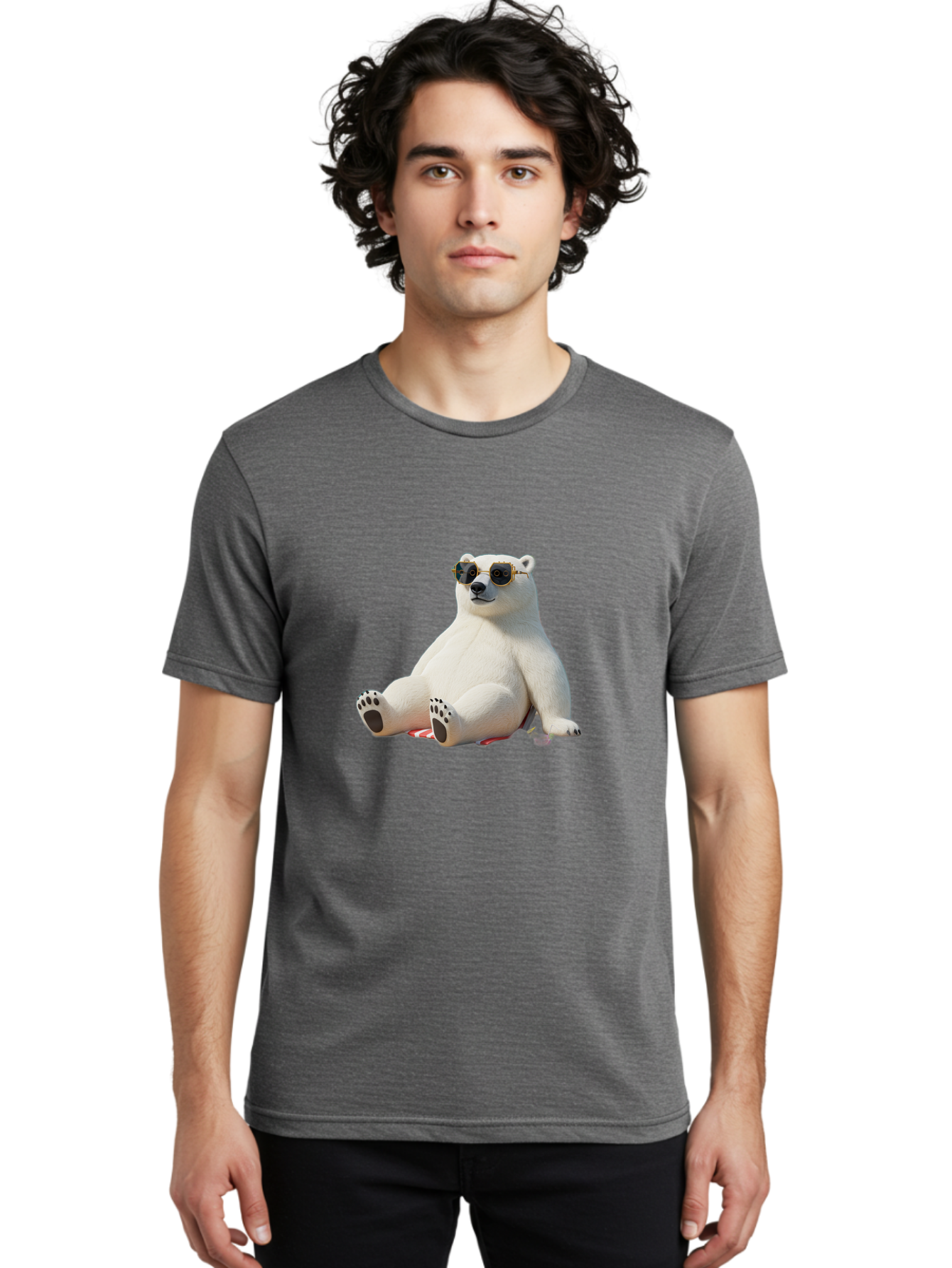 Polar-Bear-Sunglasses-5 Men'S Graphic Tee, 100% Cotton, Comfortable Casual Summer Wear, Machine Washable, Vintage Camera, Old Camera, Antique Camera, Black Camera, Classic Photography, Photography Equipment, Nostalgic Device, Film Camera, Baf417