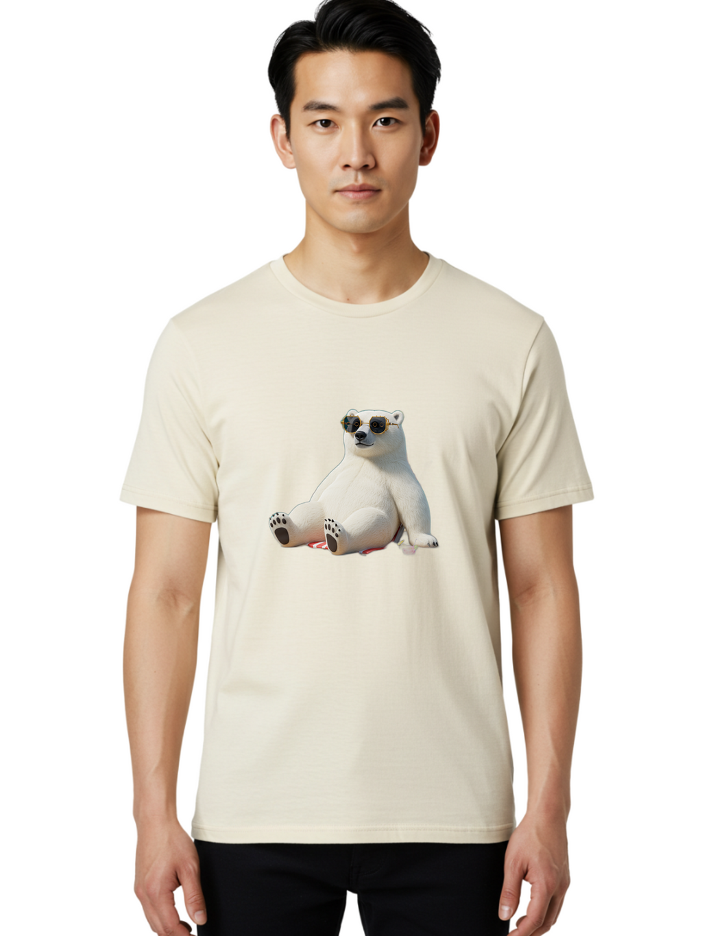 Polar-Bear-Sunglasses-5 Men'S Graphic Tee, 100% Cotton, Comfortable Casual Summer Wear, Machine Washable, Vintage Camera, Old Camera, Antique Camera, Black Camera, Classic Photography, Photography Equipment, Nostalgic Device, Film Camera, Baf417