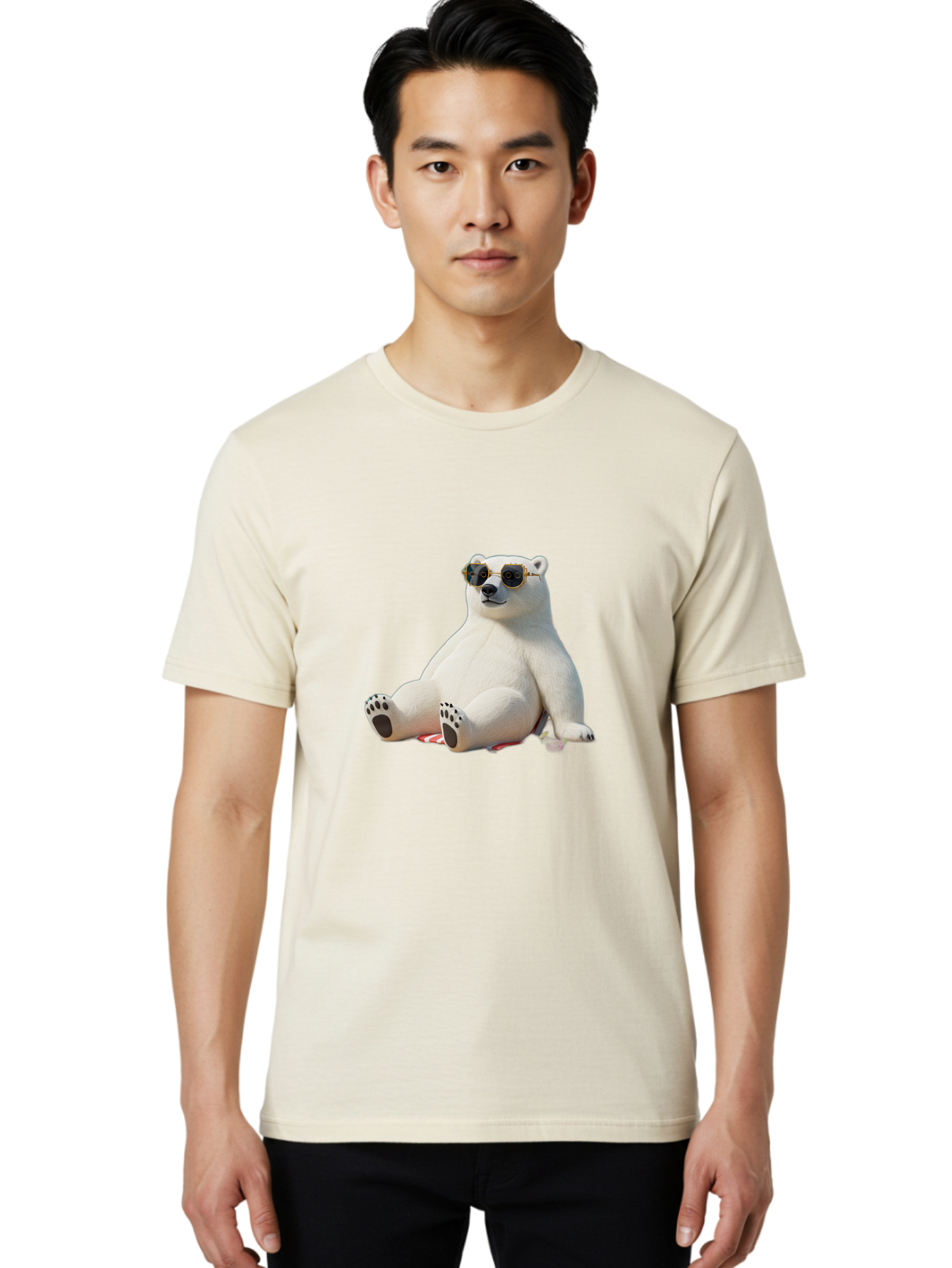 Polar-Bear-Sunglasses-5 Men'S Graphic Tee, 100% Cotton, Comfortable Casual Summer Wear, Machine Washable, Vintage Camera, Old Camera, Antique Camera, Black Camera, Classic Photography, Photography Equipment, Nostalgic Device, Film Camera, Baf417