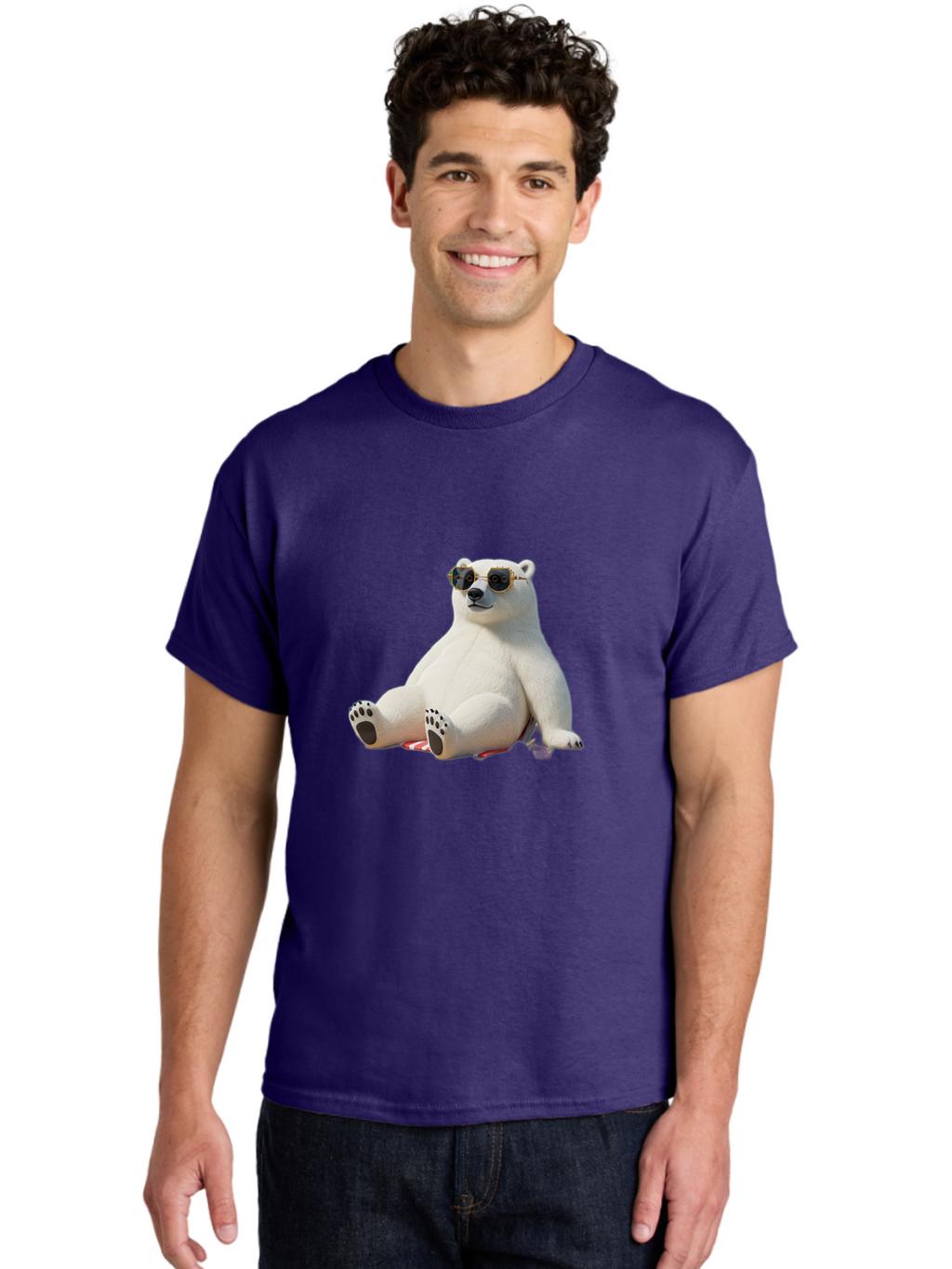 Polar-Bear-Sunglasses-5 Men'S Graphic Tee, 100% Cotton, Comfortable Casual Summer Wear, Machine Washable, Vintage Camera, Old Camera, Antique Camera, Black Camera, Classic Photography, Photography Equipment, Nostalgic Device, Film Camera, Baf417