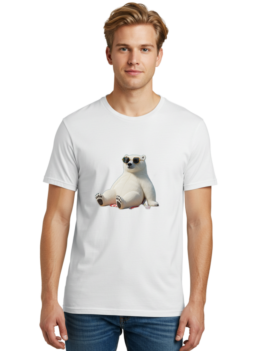 Polar-Bear-Sunglasses-5 Men'S Graphic Tee, 100% Cotton, Comfortable Casual Summer Wear, Machine Washable, Vintage Camera, Old Camera, Antique Camera, Black Camera, Classic Photography, Photography Equipment, Nostalgic Device, Film Camera, Baf417