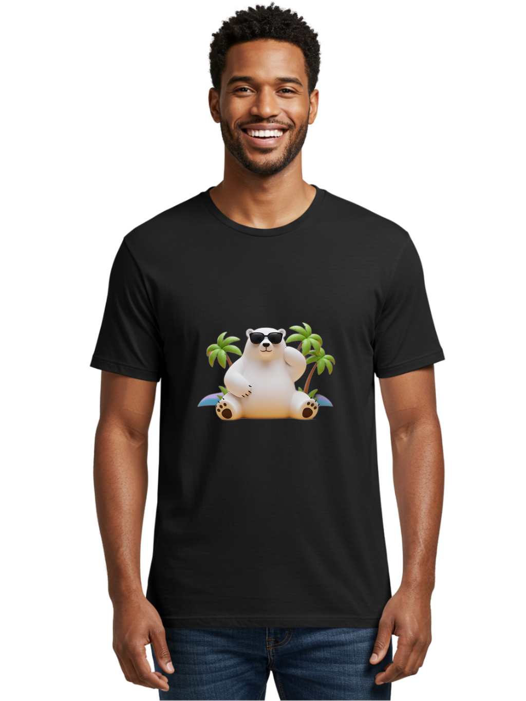 Polar-Bear-Sunglasses Men'S Graphic Tee, 100% Cotton, Comfortable Casual Summer Wear, Machine Washable, Vintage Camera, Old Camera, Antique Camera, Black Camera, Classic Photography, Photography Equipment, Nostalgic Device, Film Camera, Baf418