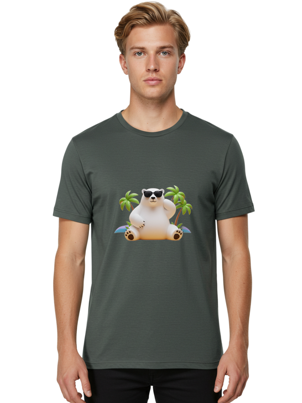 Polar-Bear-Sunglasses Men'S Graphic Tee, 100% Cotton, Comfortable Casual Summer Wear, Machine Washable, Vintage Camera, Old Camera, Antique Camera, Black Camera, Classic Photography, Photography Equipment, Nostalgic Device, Film Camera, Baf418