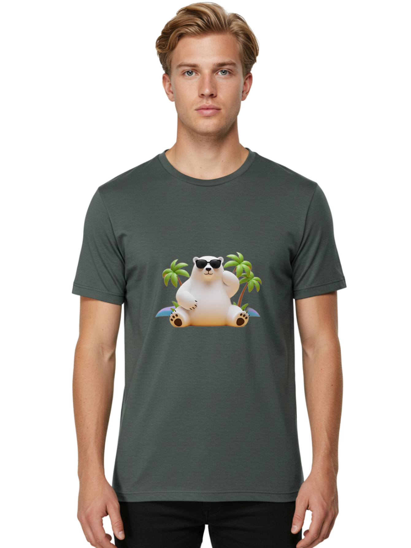 Polar-Bear-Sunglasses Men'S Graphic Tee, 100% Cotton, Comfortable Casual Summer Wear, Machine Washable, Vintage Camera, Old Camera, Antique Camera, Black Camera, Classic Photography, Photography Equipment, Nostalgic Device, Film Camera, Baf418