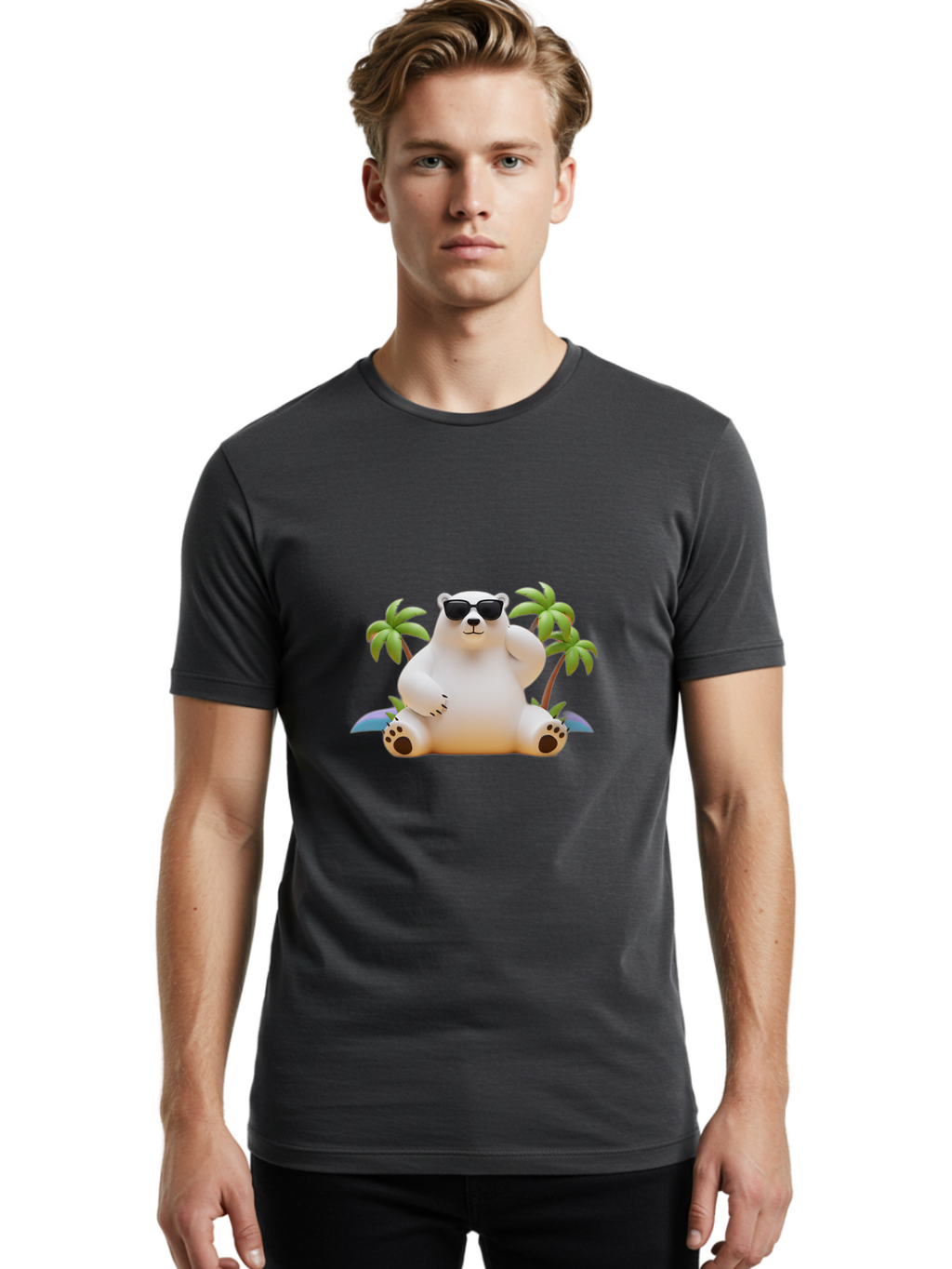 Polar-Bear-Sunglasses Men'S Graphic Tee, 100% Cotton, Comfortable Casual Summer Wear, Machine Washable, Vintage Camera, Old Camera, Antique Camera, Black Camera, Classic Photography, Photography Equipment, Nostalgic Device, Film Camera, Baf418