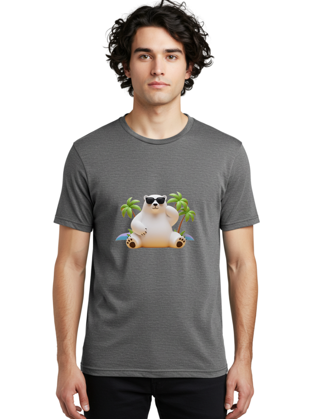 Polar-Bear-Sunglasses Men'S Graphic Tee, 100% Cotton, Comfortable Casual Summer Wear, Machine Washable, Vintage Camera, Old Camera, Antique Camera, Black Camera, Classic Photography, Photography Equipment, Nostalgic Device, Film Camera, Baf418