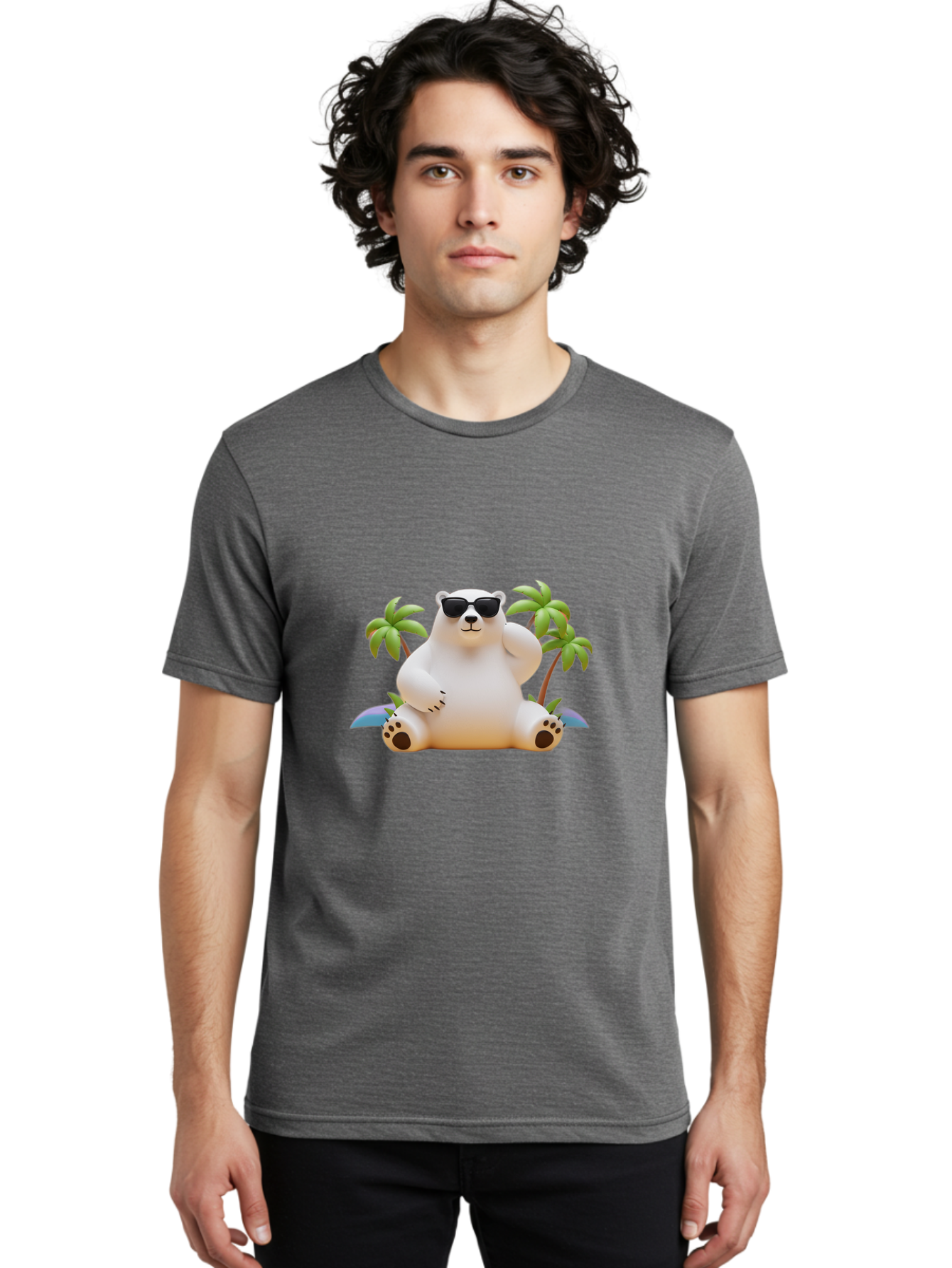 Polar-Bear-Sunglasses Men'S Graphic Tee, 100% Cotton, Comfortable Casual Summer Wear, Machine Washable, Vintage Camera, Old Camera, Antique Camera, Black Camera, Classic Photography, Photography Equipment, Nostalgic Device, Film Camera, Baf418