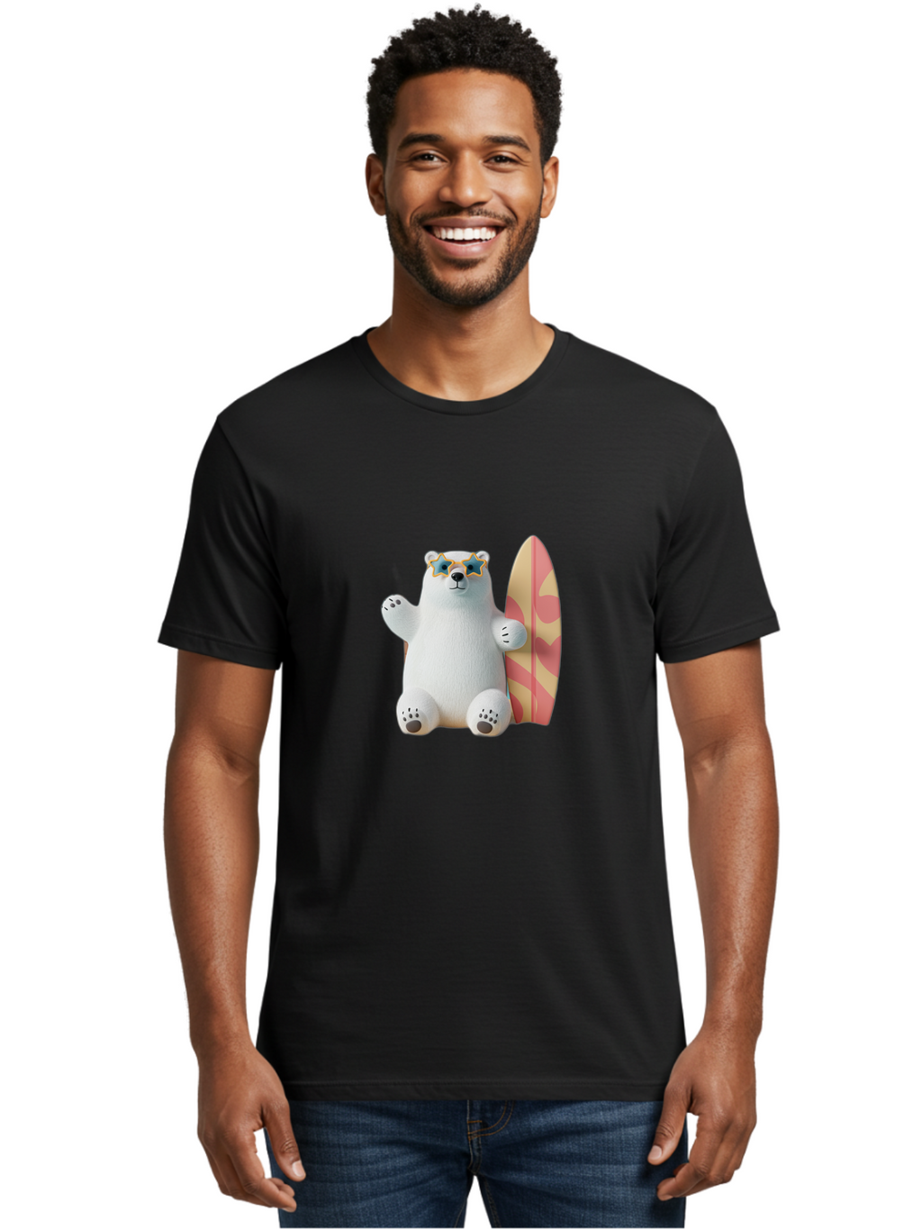 Polar-Bear-Surfboard Men'S Graphic Tee, 100% Cotton, Comfortable Casual Summer Wear, Machine Washable, Vintage Camera, Old Camera, Antique Camera, Black Camera, Classic Photography, Photography Equipment, Nostalgic Device, Film Camera, Baf419