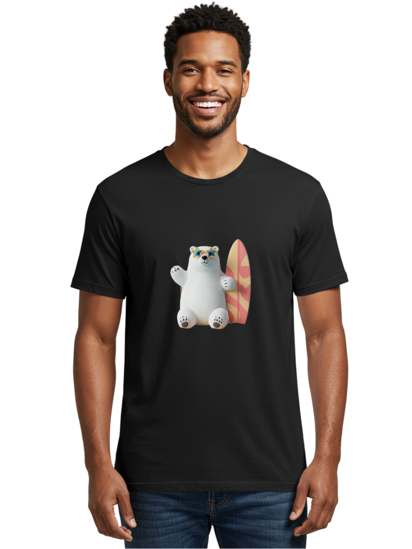 Polar-Bear-Surfboard Men'S Graphic Tee, 100% Cotton, Comfortable Casual Summer Wear, Machine Washable, Vintage Camera, Old Camera, Antique Camera, Black Camera, Classic Photography, Photography Equipment, Nostalgic Device, Film Camera, Baf419