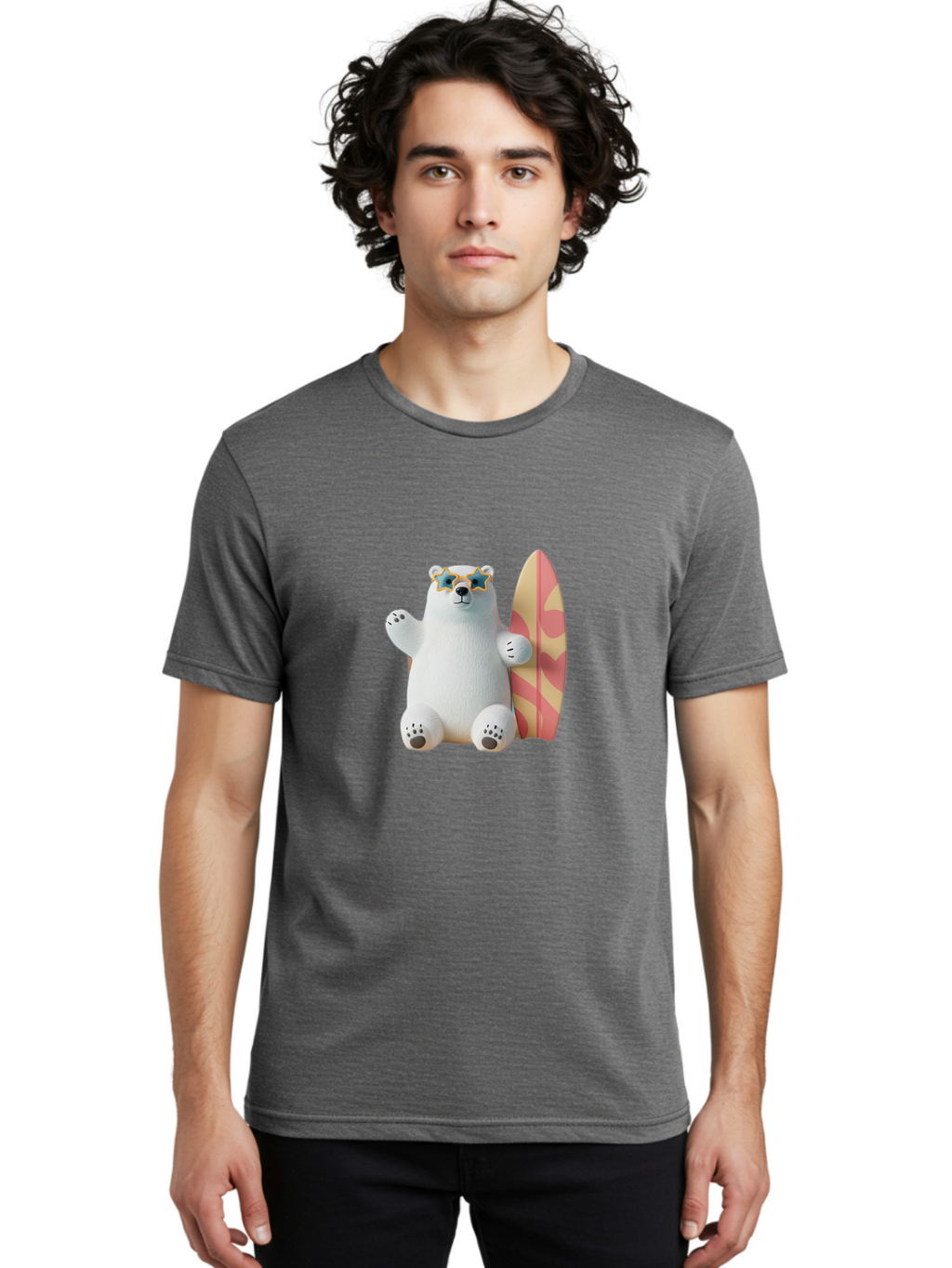 Polar-Bear-Surfboard Men'S Graphic Tee, 100% Cotton, Comfortable Casual Summer Wear, Machine Washable, Vintage Camera, Old Camera, Antique Camera, Black Camera, Classic Photography, Photography Equipment, Nostalgic Device, Film Camera, Baf419