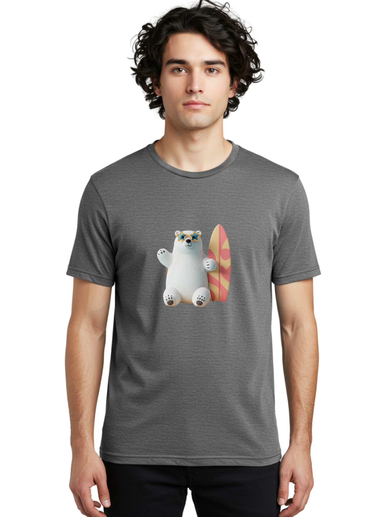 Polar-Bear-Surfboard Men'S Graphic Tee, 100% Cotton, Comfortable Casual Summer Wear, Machine Washable, Vintage Camera, Old Camera, Antique Camera, Black Camera, Classic Photography, Photography Equipment, Nostalgic Device, Film Camera, Baf419