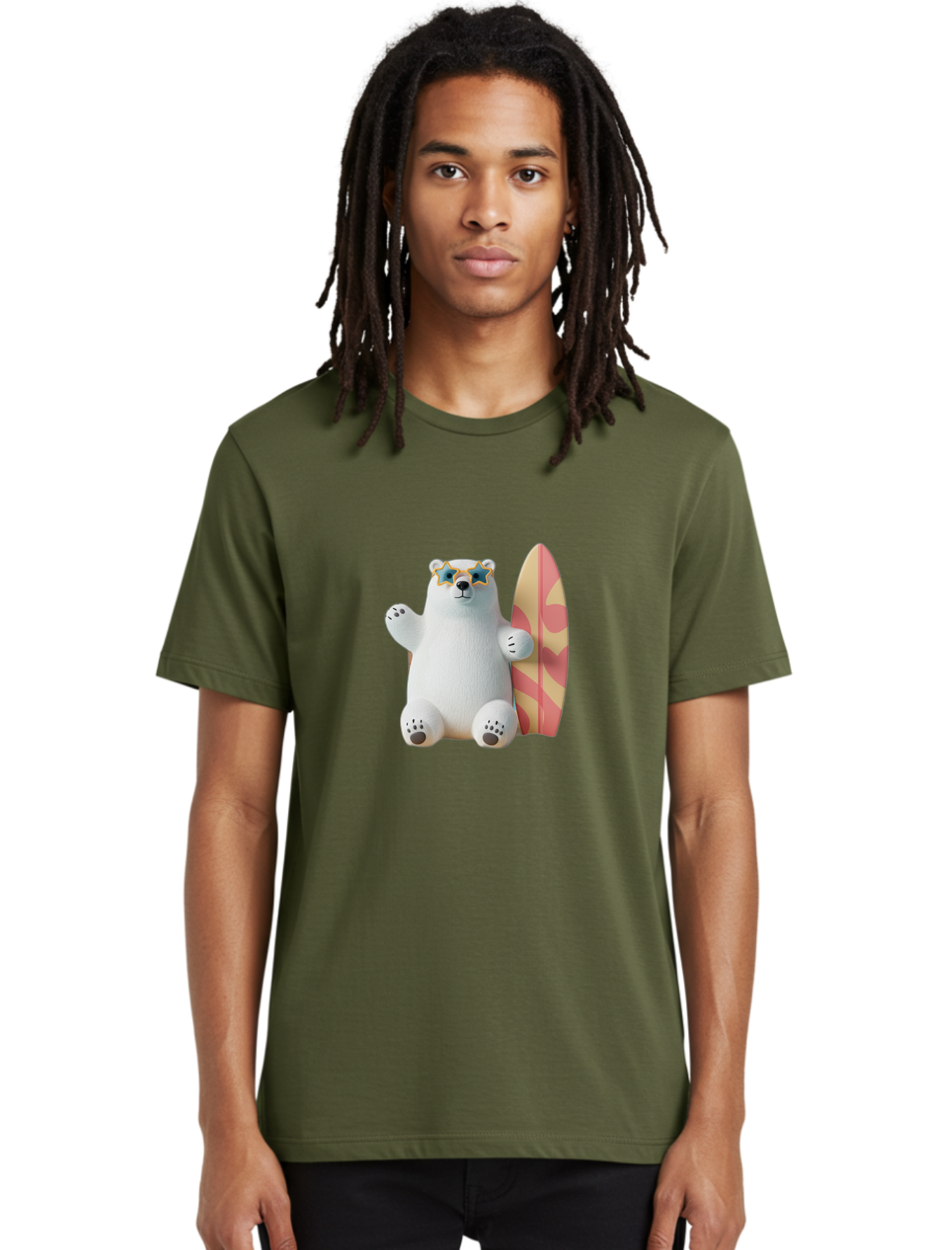 Polar-Bear-Surfboard Men'S Graphic Tee, 100% Cotton, Comfortable Casual Summer Wear, Machine Washable, Vintage Camera, Old Camera, Antique Camera, Black Camera, Classic Photography, Photography Equipment, Nostalgic Device, Film Camera, Baf419